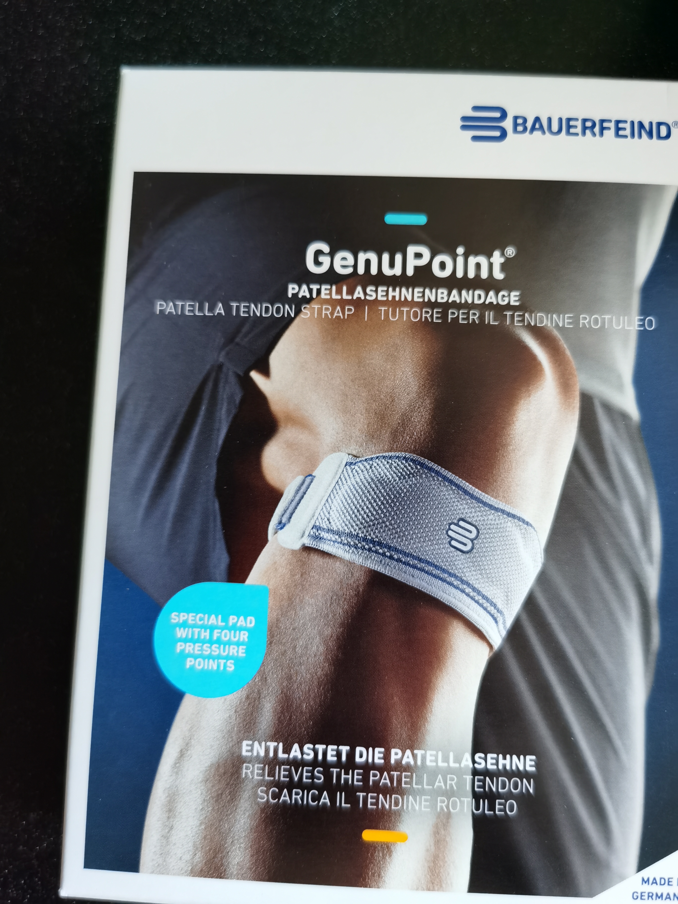 保而防（BAUERFEIND） 护膝髌骨带GenuPoint加压按摩轻便透气德国进口专业运动髌骨带 钛灰色 2码 实拍图