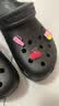 卡骆驰（CROCS）【预售】白鹿同款经典云朵洞洞鞋时尚百搭女鞋花园鞋|206750 黑色-001(含智必星) 36 /37(230mm) 实拍图