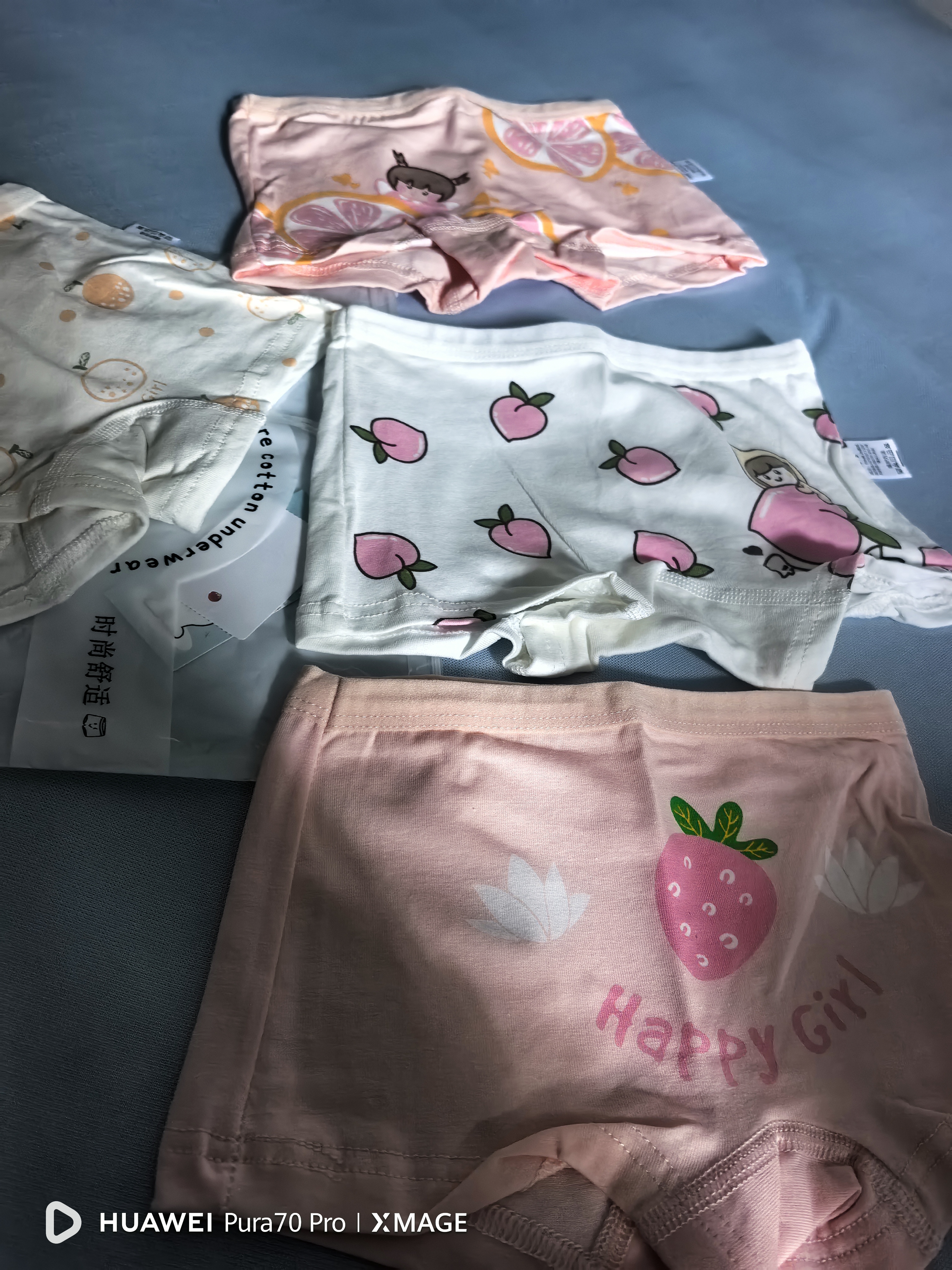 北极绒4条装儿童内裤女童发育期纯棉女孩学生10A抑菌平角短裤宝宝中大童 实拍图