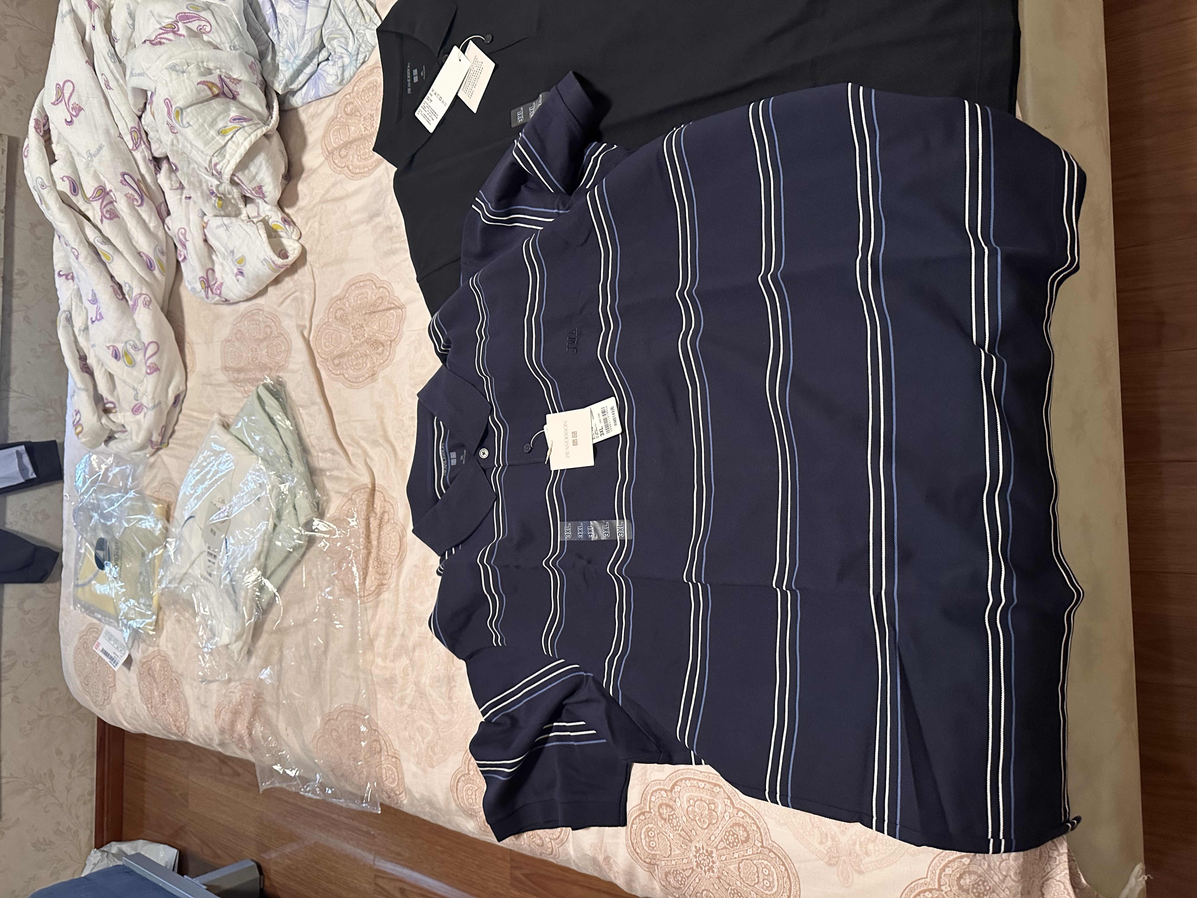 优衣库快干POLO衫/短袖男装女装合作款/T恤482304 09 黑色 3XL 实拍图