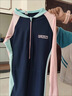 李宁（LI-NING）儿童泳衣女童中大童长袖长裤连体防晒海边温泉泳装719 藏青 150 实拍图