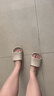京东京造【抗菌皮纹拖】eva软弹家居防滑浴室新款拖鞋女士 燕麦色 37-38 实拍图