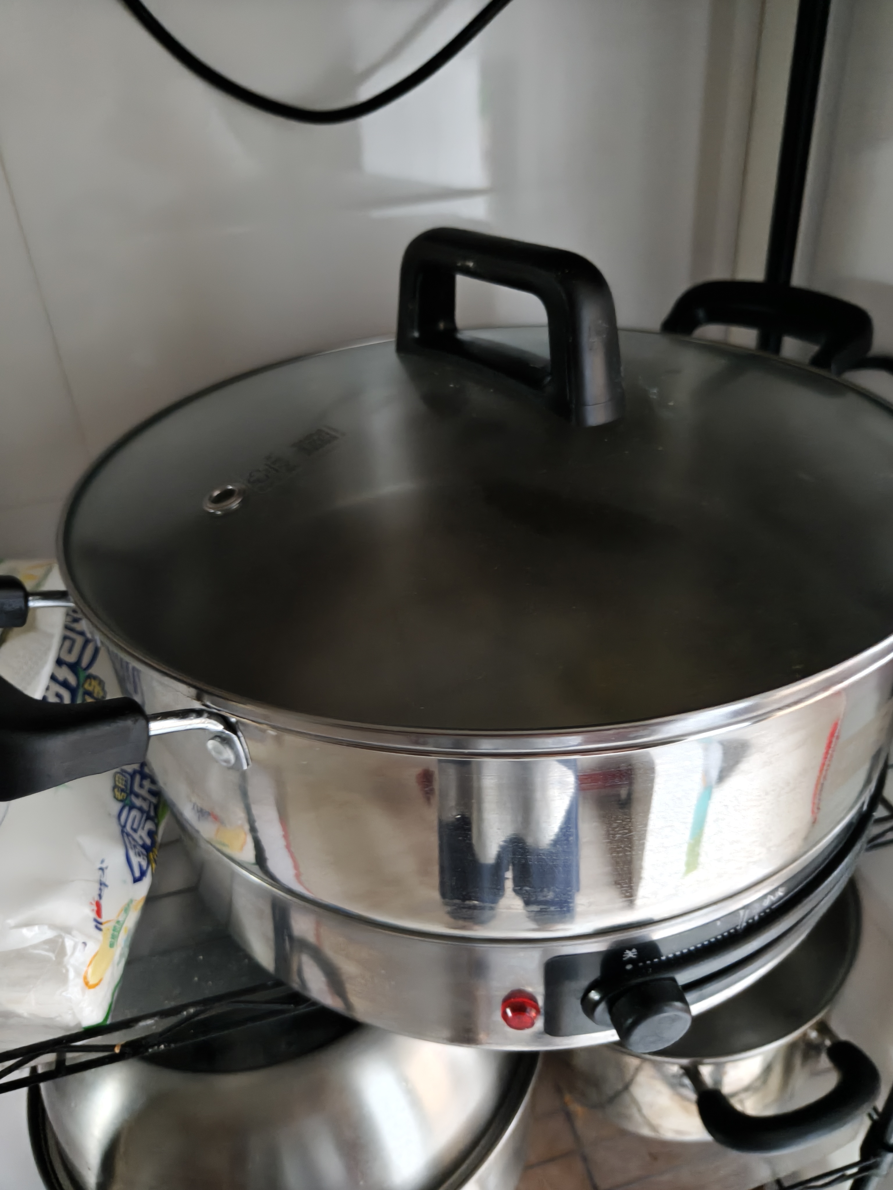 利仁（Liven）电饼铛家庭用电煎锅304不锈钢0涂层电饼档32cm加大85mm加深三明治机早餐机DJG-J3285 实拍图