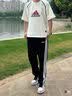adidas情侣款休闲运动裤男女春季阿迪达斯官方轻运动 黑色/白色   2XL 实拍图