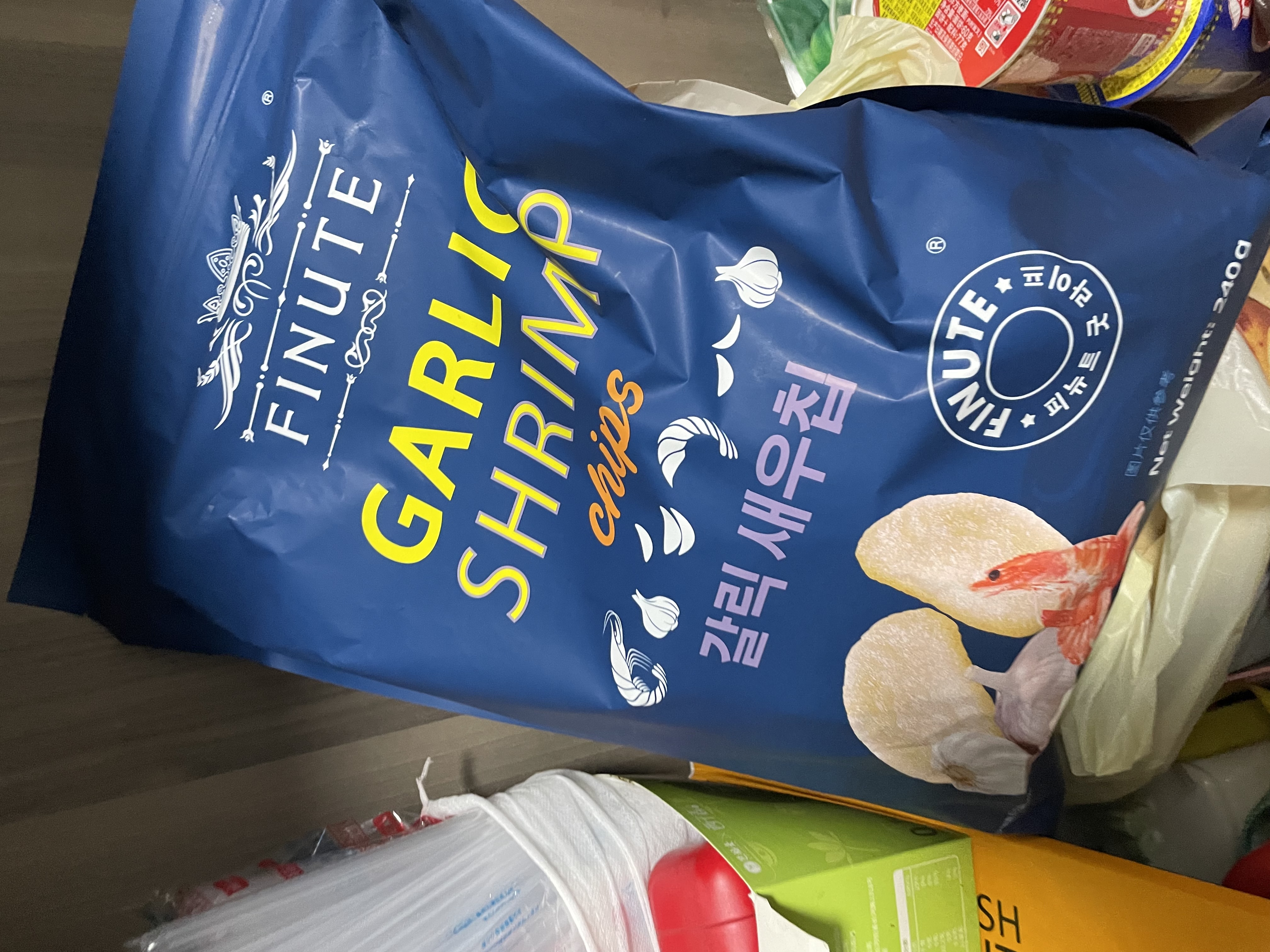 FINUTE趣莱福虾片240g蒜味 韩国原装进口薯片虾条膨化食品网红休闲零食 实拍图