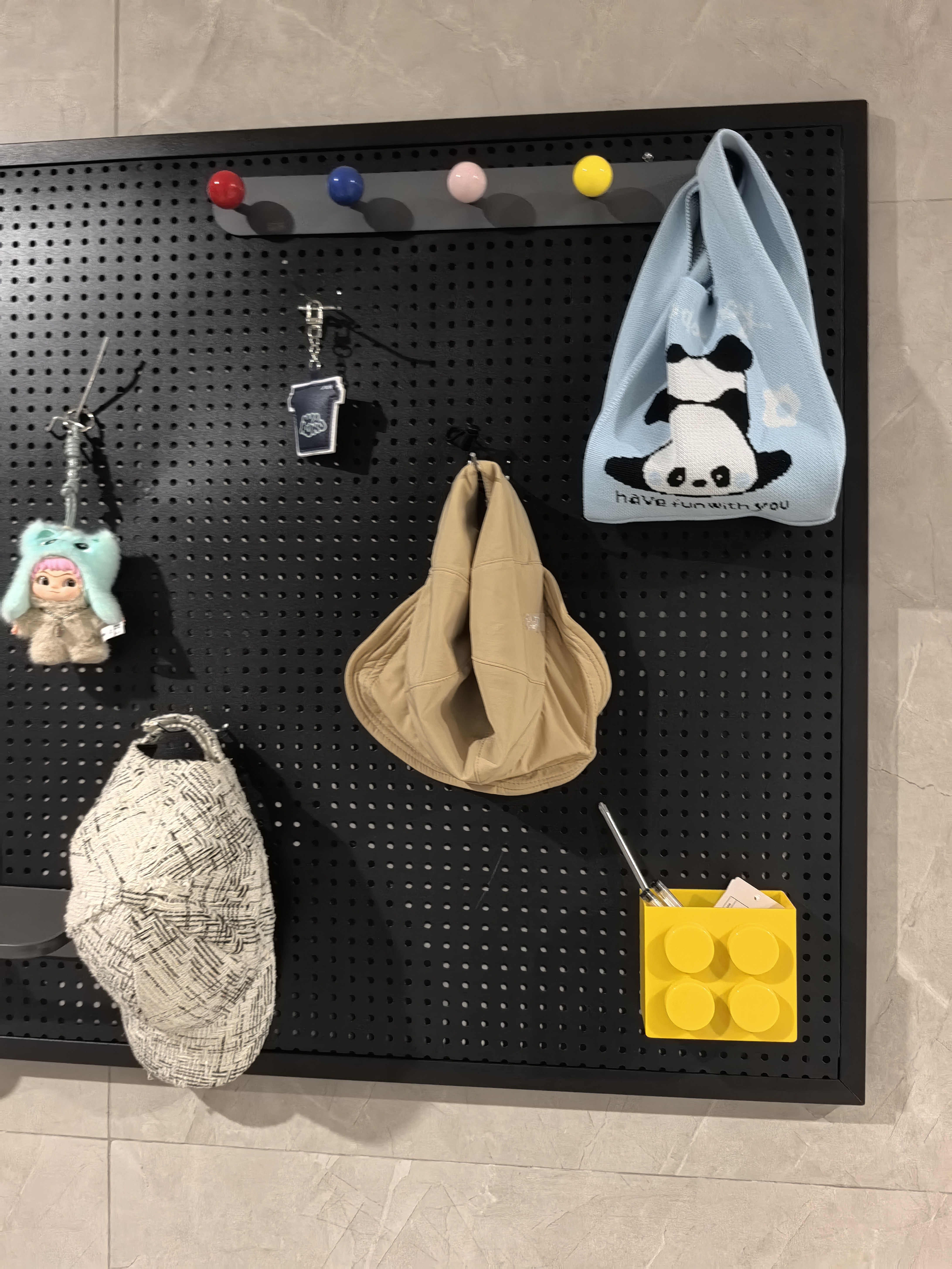 小匠材洞洞板墙上置物架免打孔宿舍客厅墙面五金工具展示收纳架80*120黑 实拍图