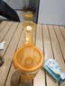 GLASSLOCK 韩国进口玻璃水杯加厚可爱情侣杯随手杯可爱透明茶杯 不带刻度钢化玻璃橙色附杯套450ml 实拍图