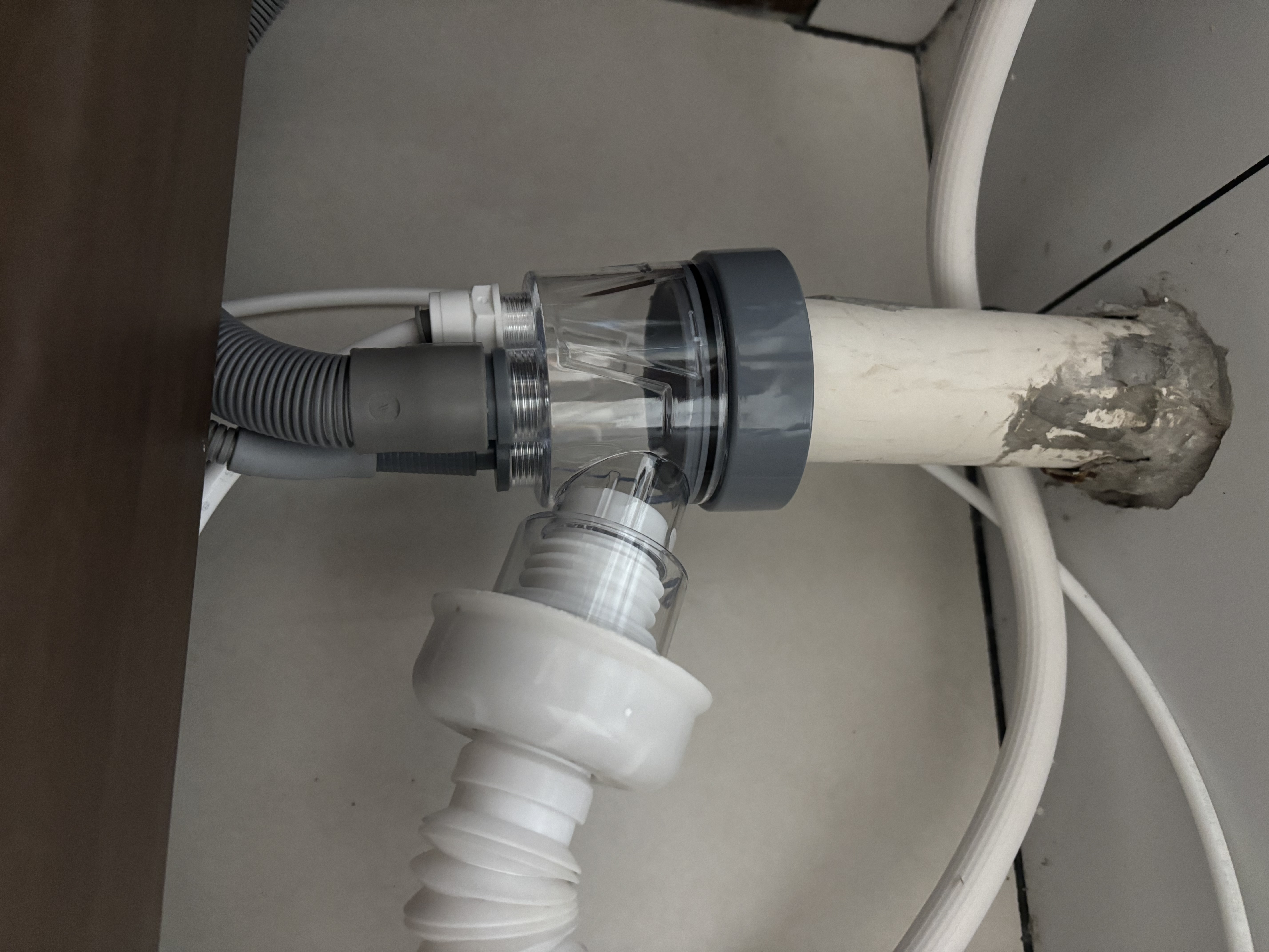 潜水艇厨房下水三通下水道三头通接头分水器洗菜盆水槽排水管防返臭神器 W.接洗手/洗衣池+洗衣+烘干+扫地 实拍图