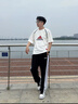 adidas情侣款休闲运动裤男女春季阿迪达斯官方轻运动 黑色/白色   L 实拍图