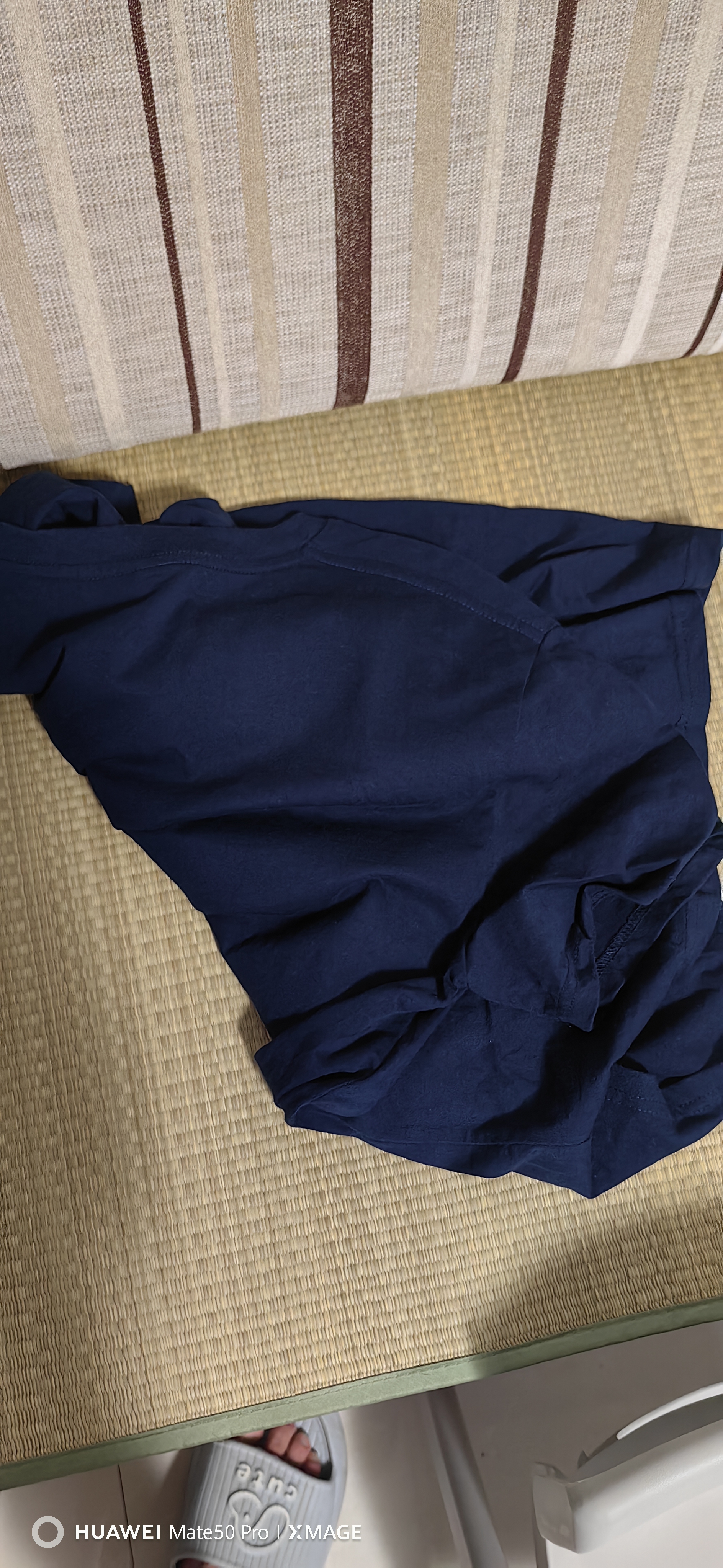 【京东直采】重磅纯棉 圆领短袖男款t恤衣服女士t恤服装真5折专场 藏青（短袖） L （110-125斤） 实拍图