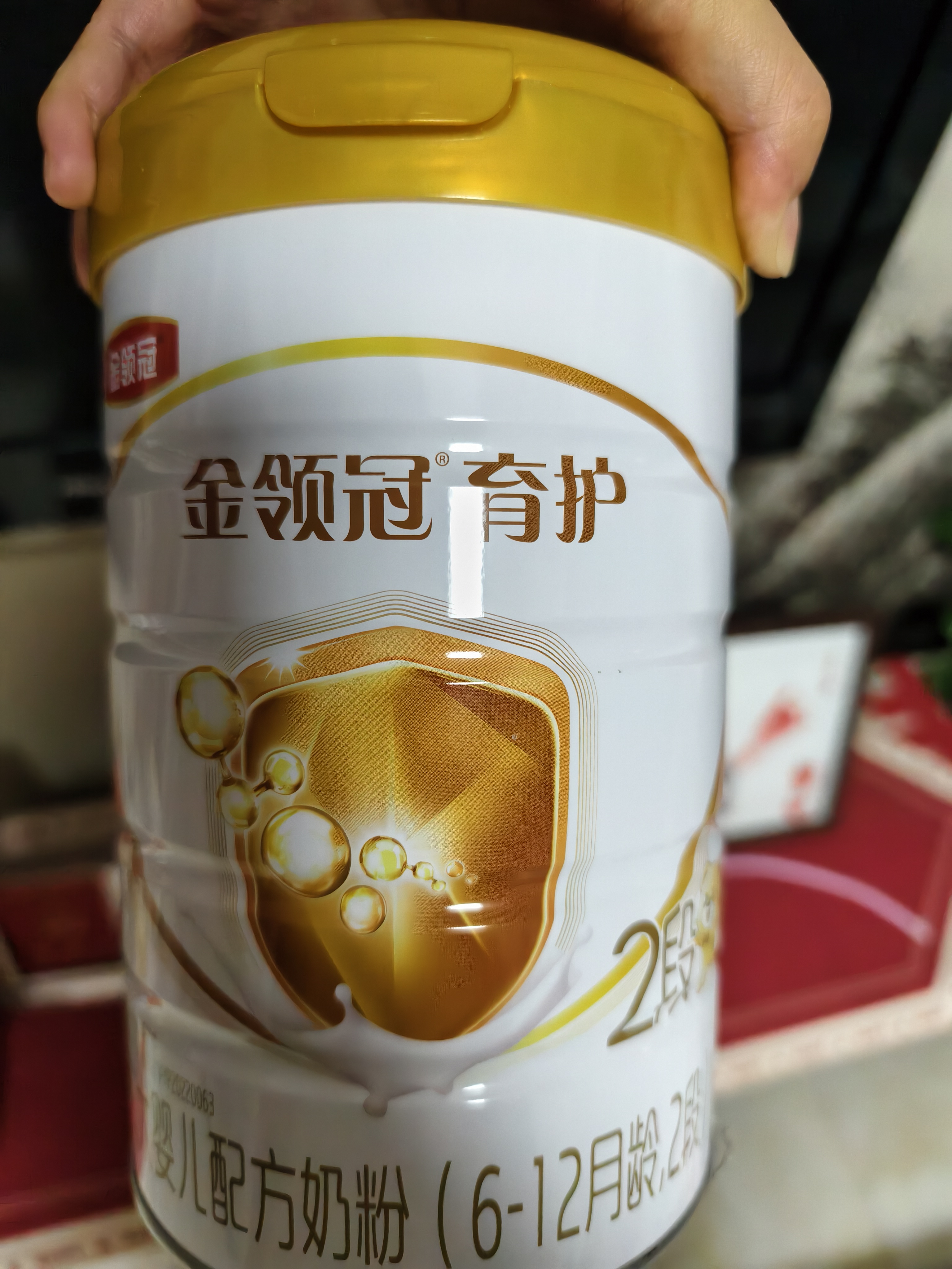 伊利金领冠育护较大婴儿配方奶粉2段6-12月960g*1罐【5倍DHA好脑力】 实拍图