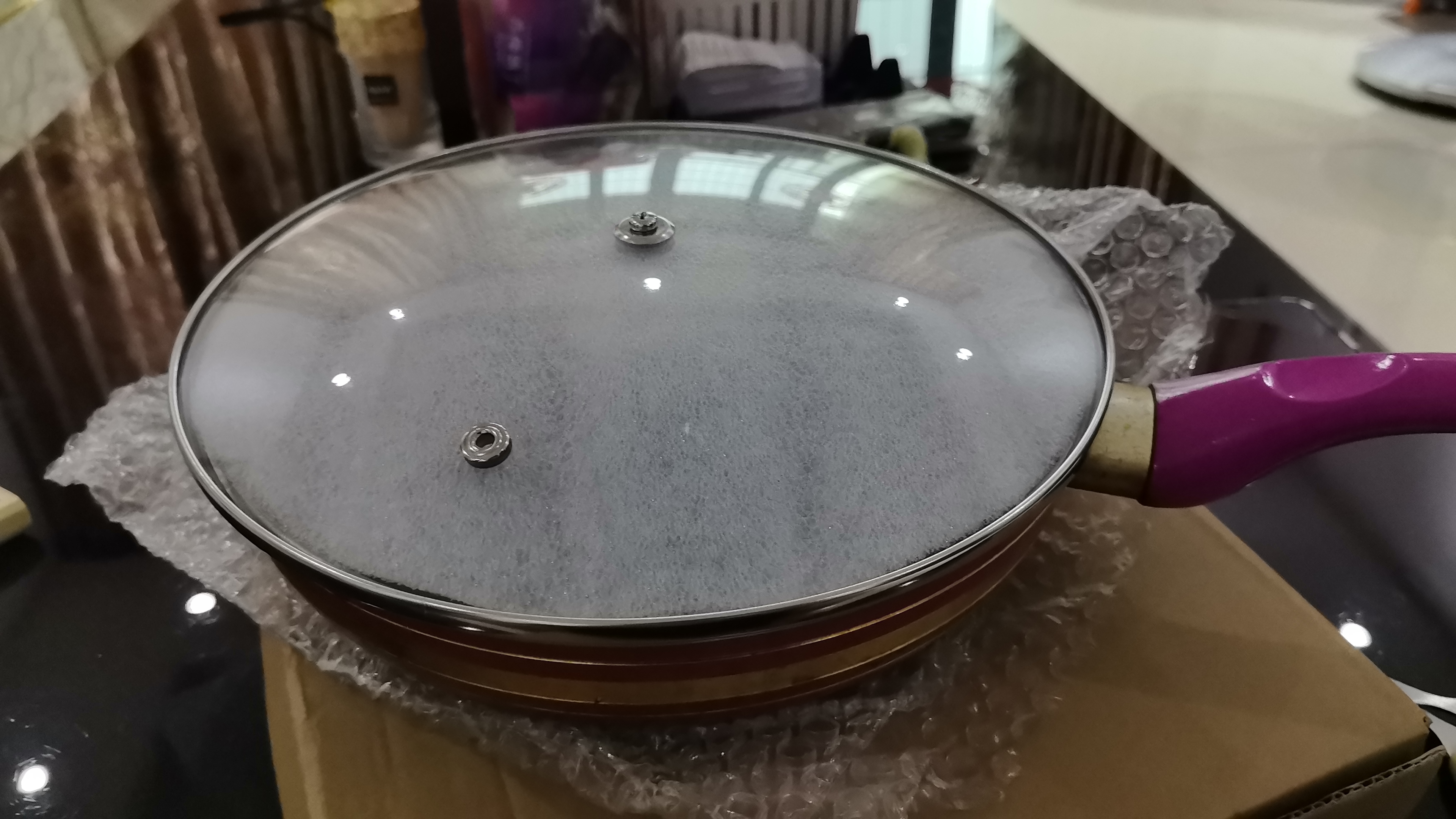 美厨（MAXCOOK）玻璃盖汤锅盖 304不锈钢包边煎锅盖蒸锅盖24cm MCPJ9616 实拍图