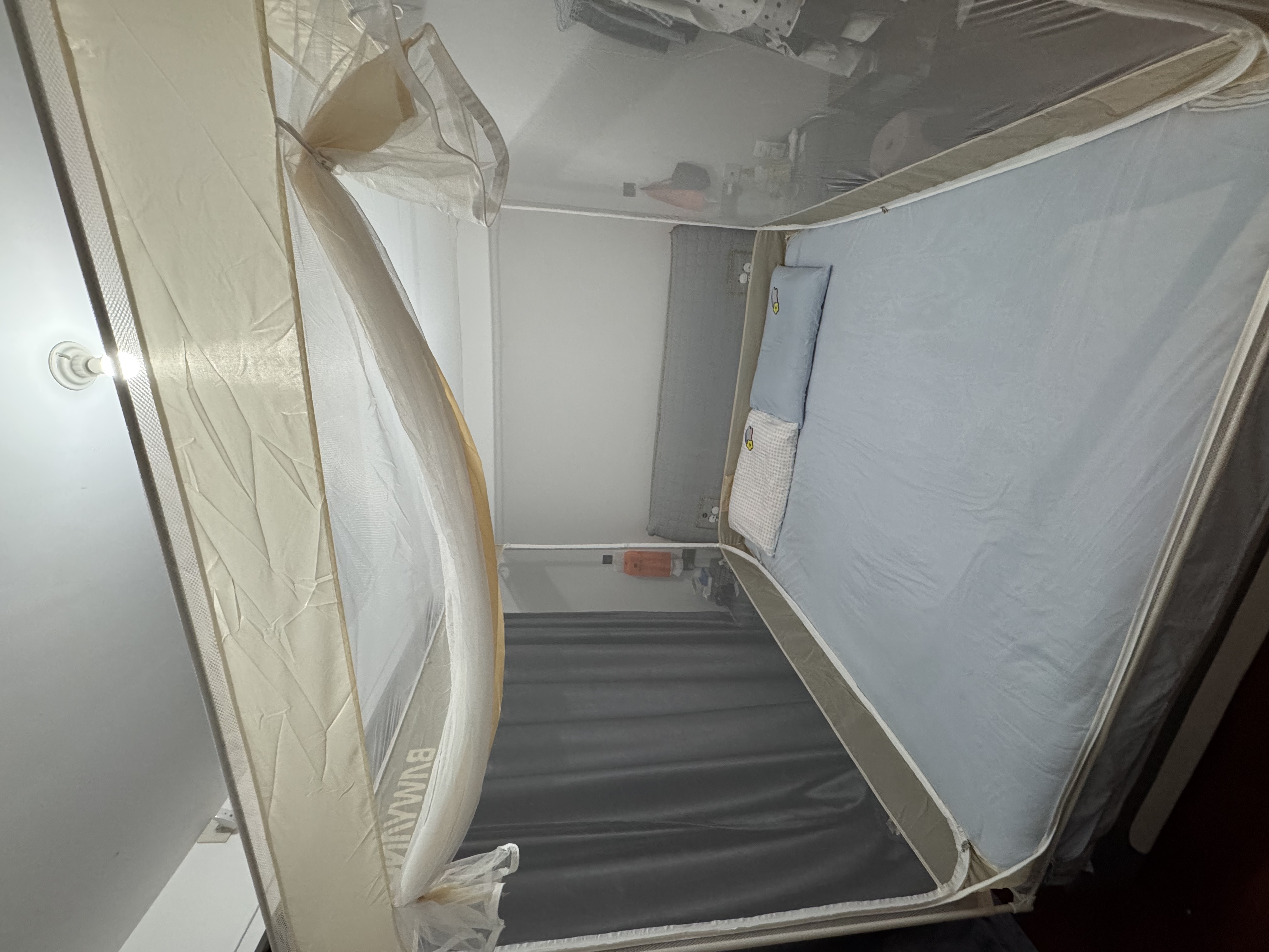 La TorrettaA类婴儿宝宝防摔蚊帐家用三开门加密防掉坐床方顶蚊帐1.8/1.5米床 实拍图