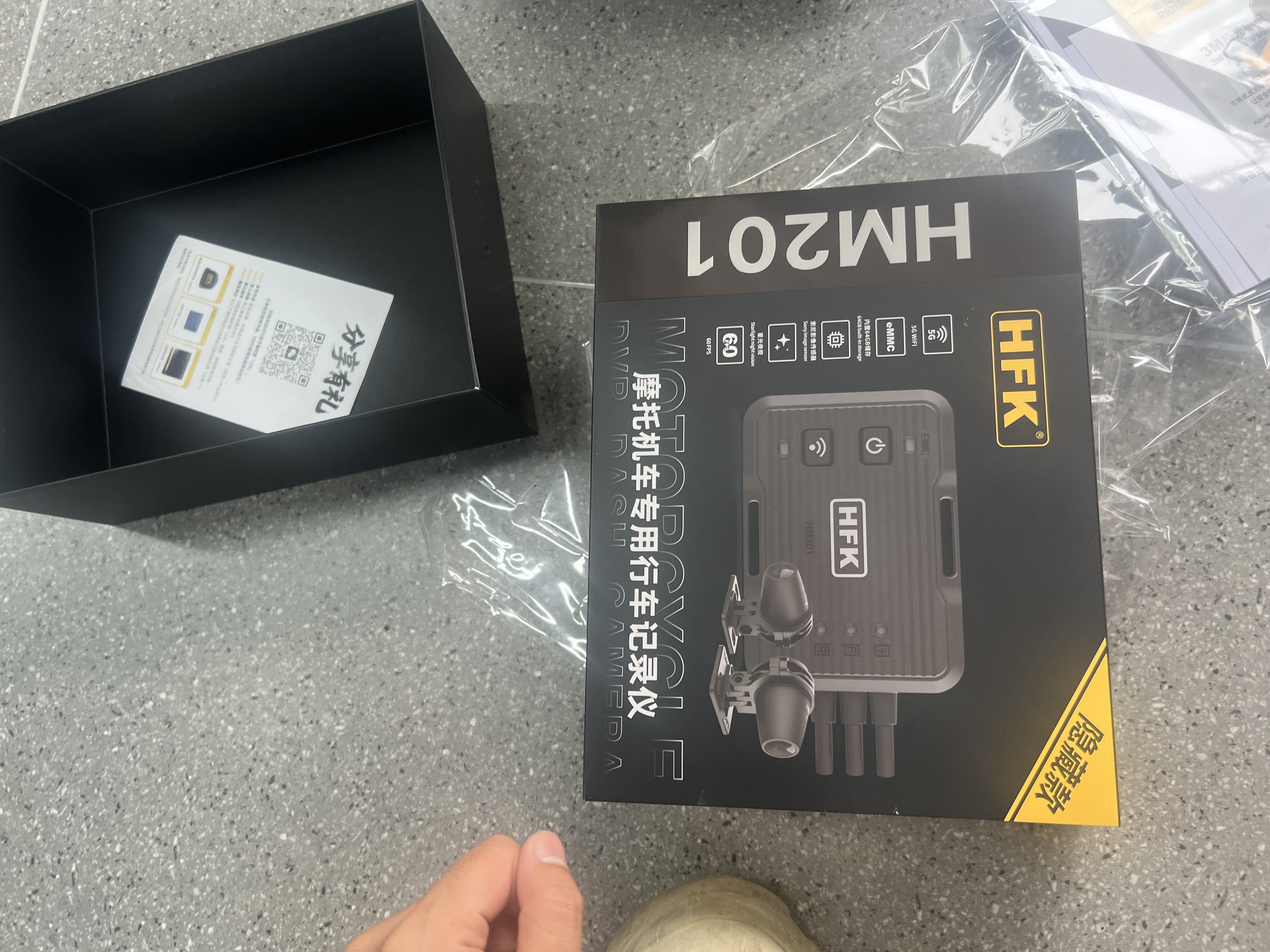 HFK HM201第五代摩托车行车记录仪隐藏款夜视高清防抖防水摩旅装备机车摄像记录仪 HM201标准套餐 实拍图