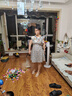 红蜻蜓凉鞋女夏季一字带粗跟法式高跟鞋气质搭裙女凉鞋WLK24083 米白 38 实拍图