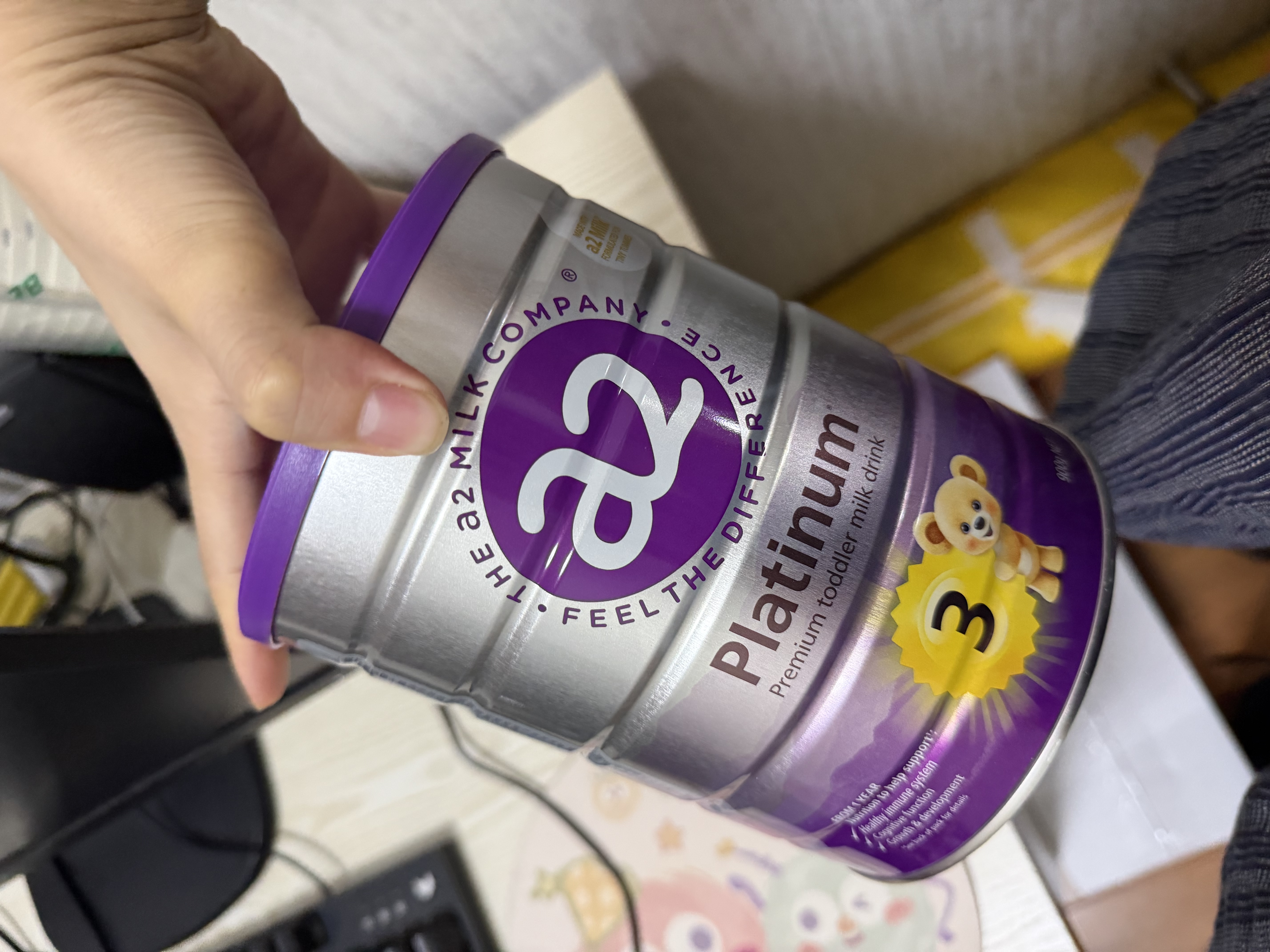 a2奶粉紫白金澳版幼儿A2蛋白配方奶粉3段*3罐 马年礼盒【批批严检】 实拍图