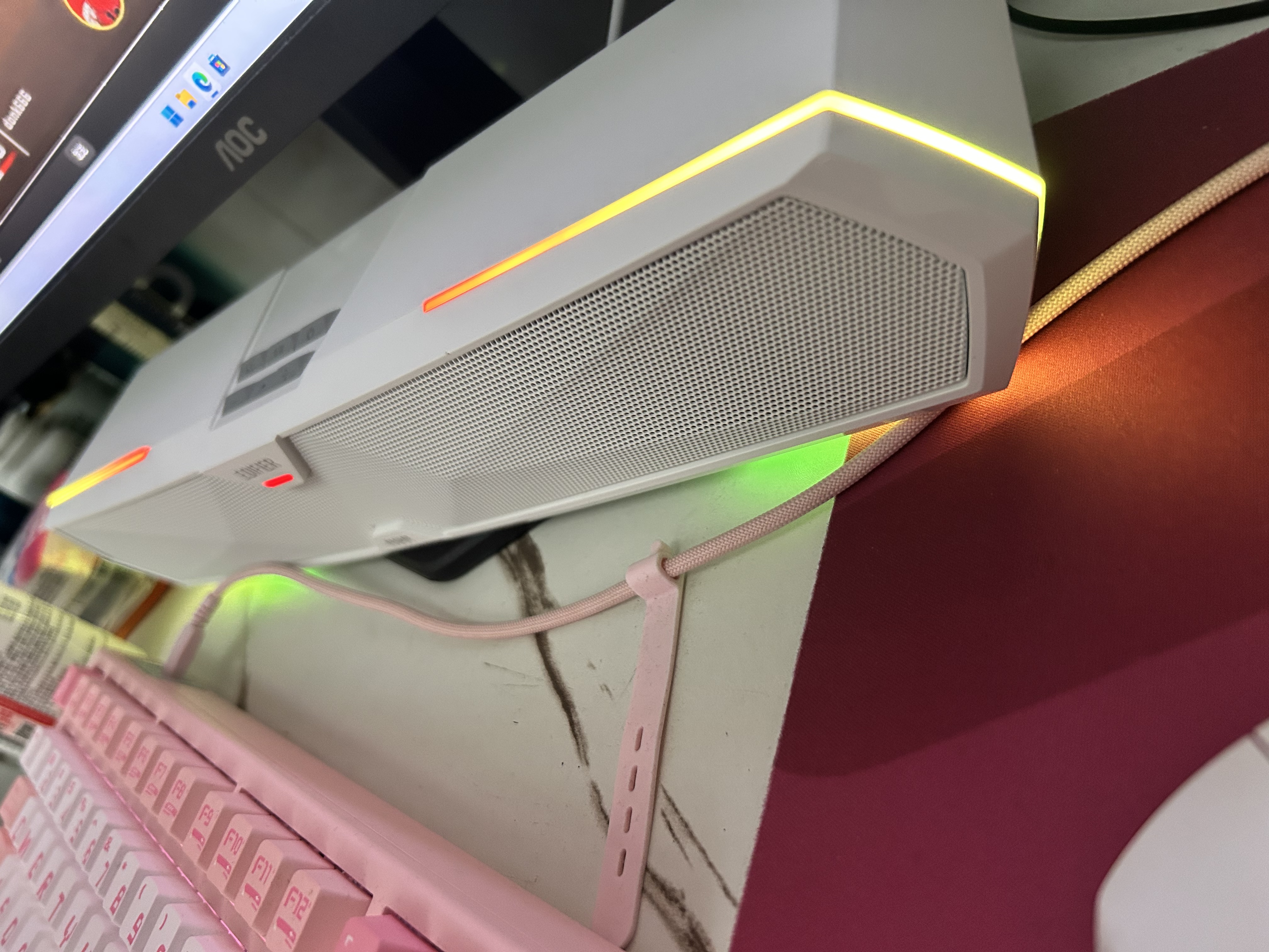 漫步者（EDIFIER）M30 Plus无线蓝牙电脑音响RGB炫酷笔记本桌面家用家庭台式机游戏SW音箱带麦蓝牙5.4情人节礼物 M30 Plus润白【内置降噪麦克风】 实拍图