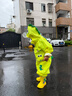 牧萌儿童雨衣男童连体套装防水全身幼儿园女孩小童 活力黄恐龙 M 实拍图