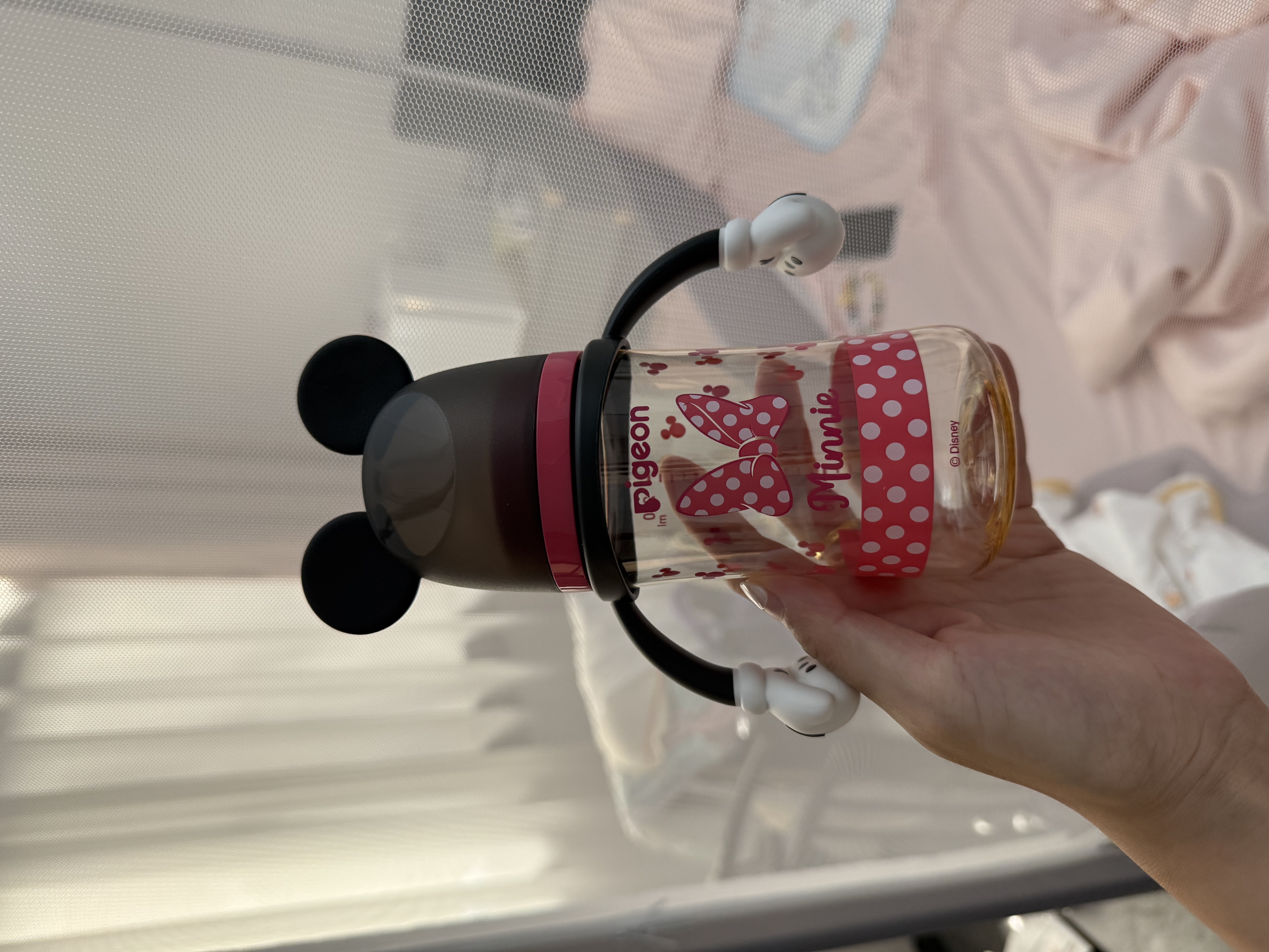 贝亲（Pigeon）PPSU迪士尼双把手奶瓶240ml M号奶嘴 经典米妮 3月+ AA237 实拍图