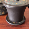 唐丰（TANGFENG）紫砂茶杯高档个人马克杯茶水分离泡茶水杯带盖过滤男士办公杯礼盒 如意蓝百福办公杯+茶罐(礼盒装) 实拍图