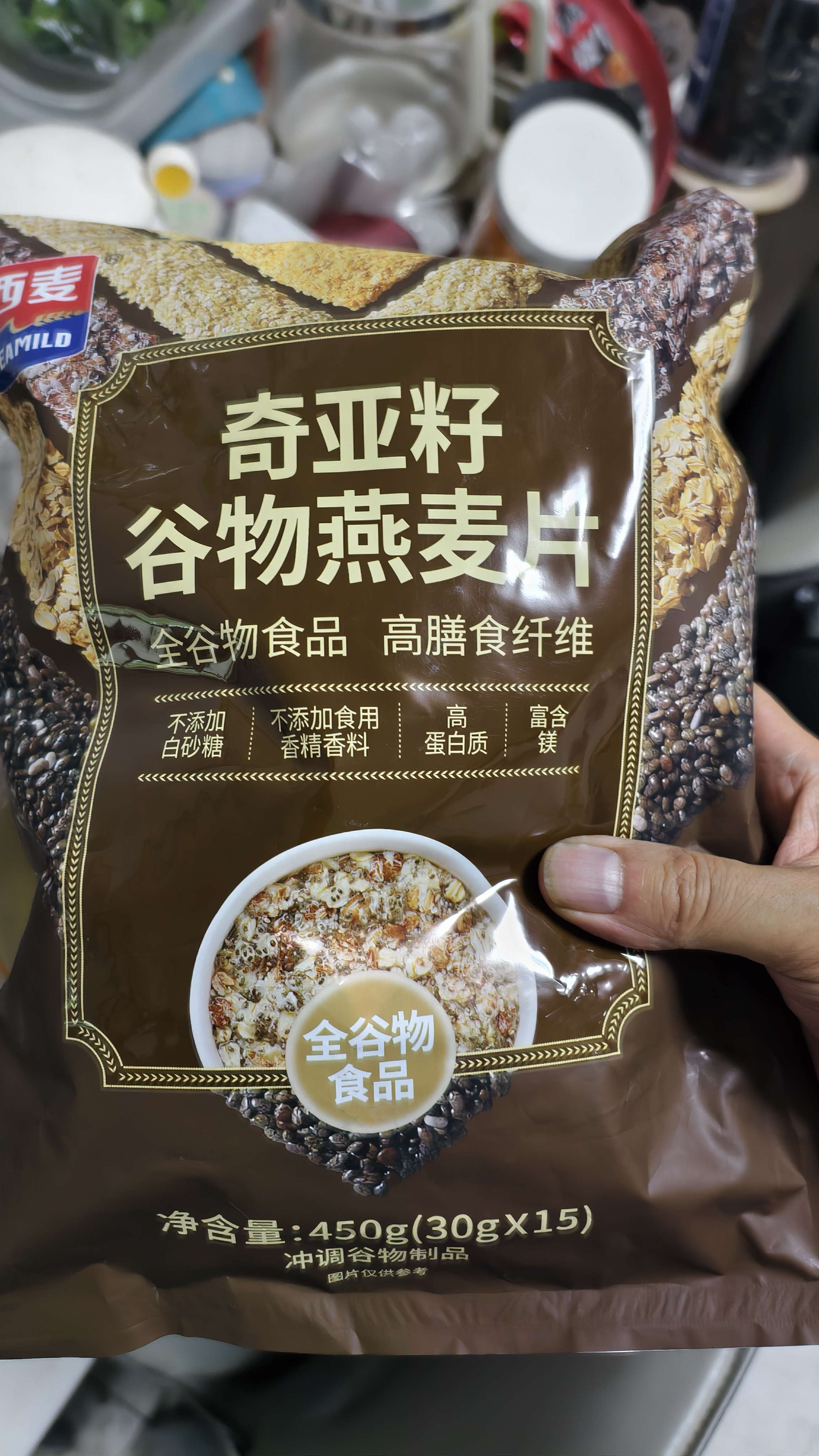 西麦奇亚籽混合谷物燕麦片450g 即食代餐营养早餐牛奶好搭档膳食纤维 实拍图