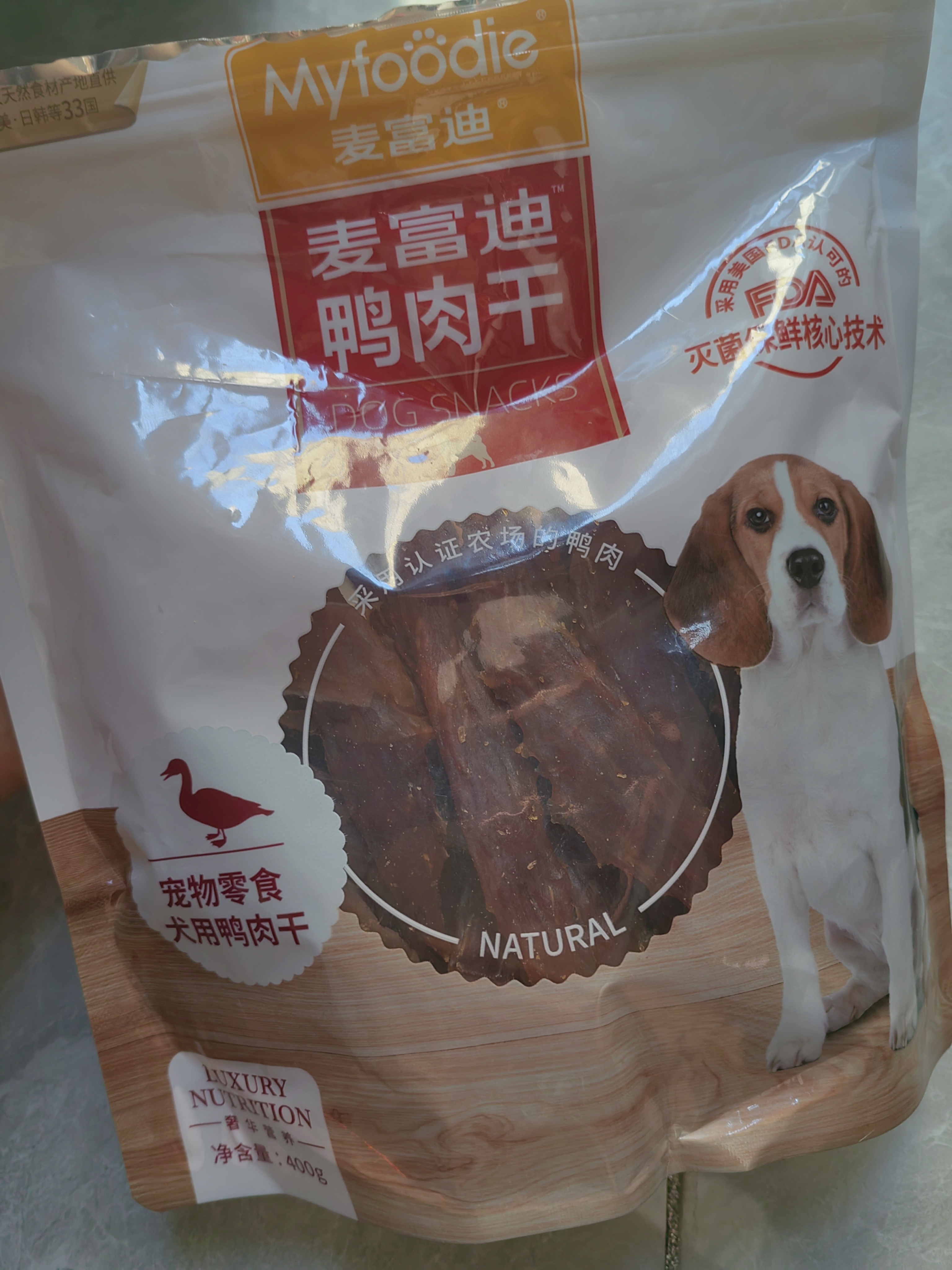 麦富迪狗狗零食 奢华营养鸭肉干400g成幼犬磨牙训练奖励解馋宠物零食 实拍图