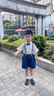 罗蒙儿童演出服背带套装男童衬衣夏款休闲 蓝色短款背带套装 120 实拍图