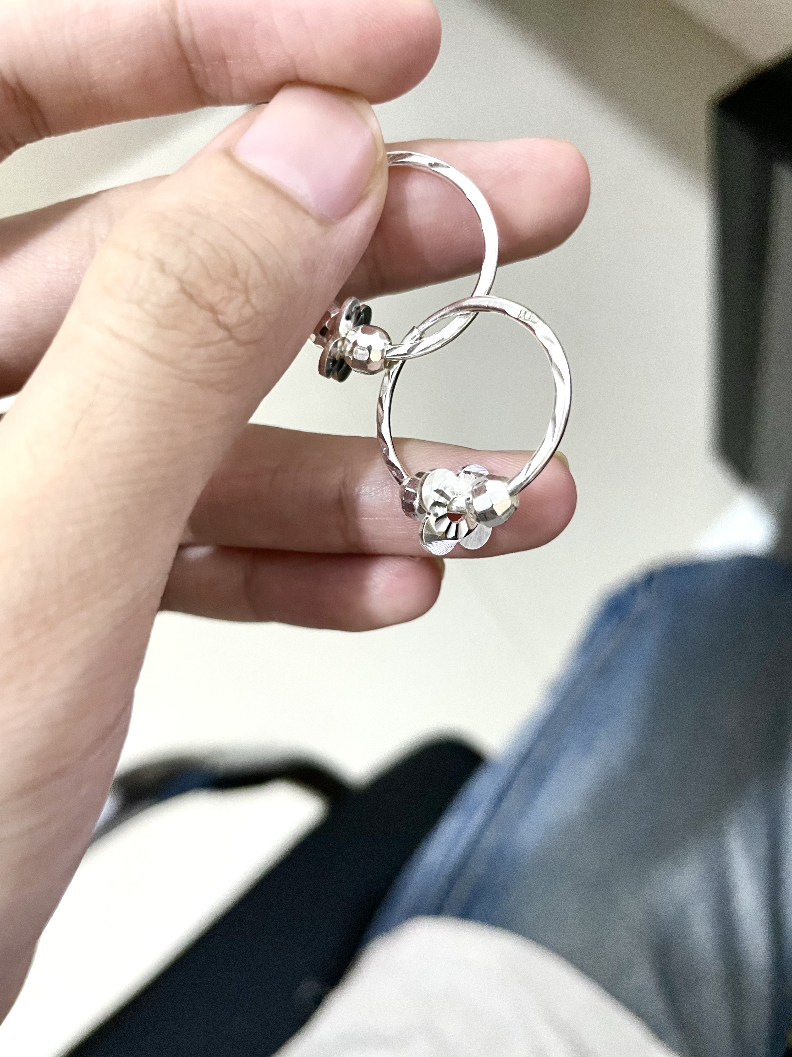 DRSJ9999正品银饰纯银耳环耳圈耳坠999足银中老人耳饰女士老人送妈妈 浪漫太阳花 实拍图