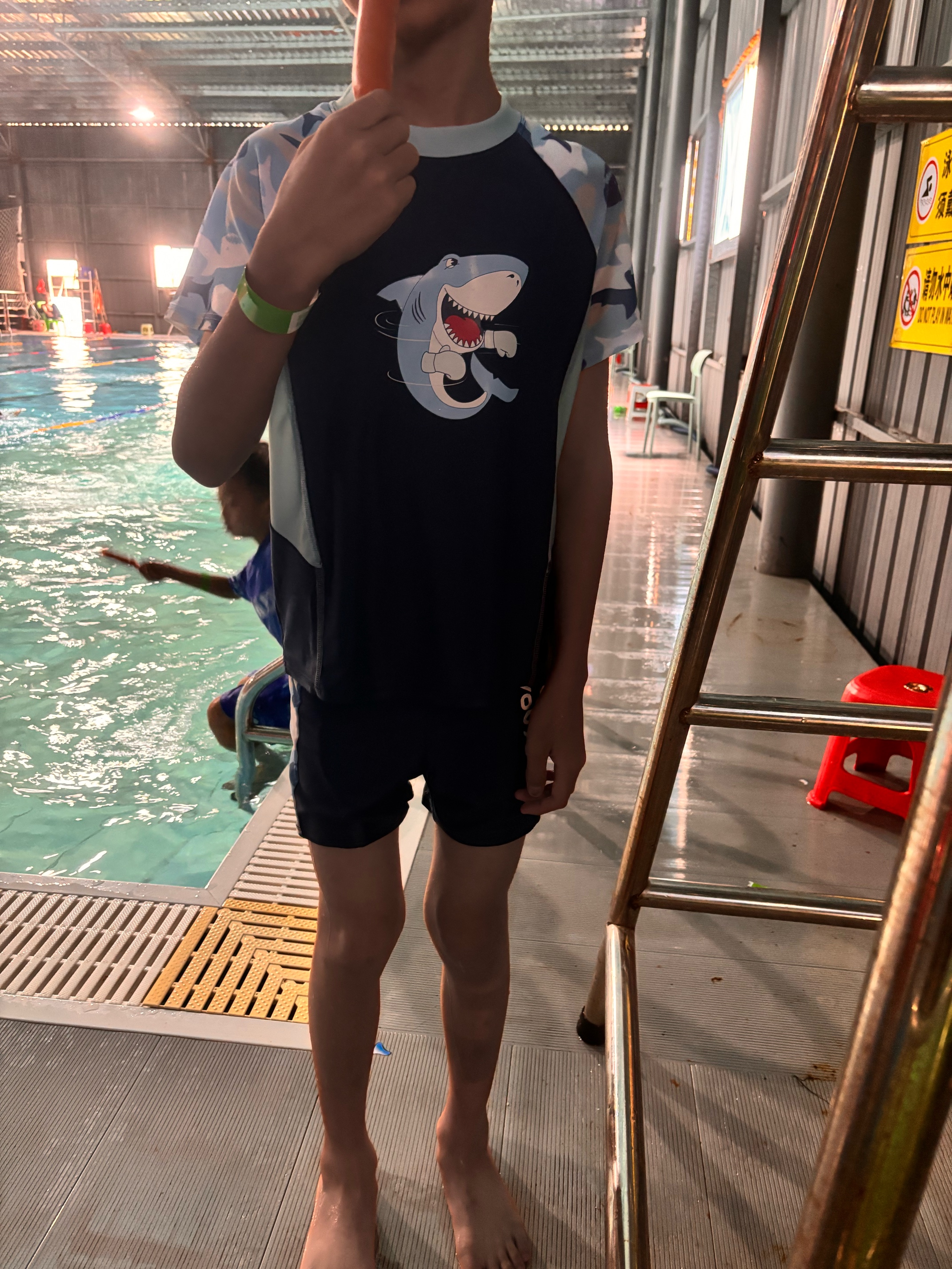 佑游儿童泳衣分体式男童中小童学生男孩防晒夏游泳衣泳裤36324蓝色4XL 实拍图