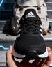 adidas DURAMO SL超轻稳定透湿排汗缓震回弹体测跑鞋男女阿迪达斯   黑色/白色/深灰   42.5 实拍图