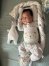 全棉时代宝宝护肚围纯棉婴儿肚兜护肚脐带防着凉2条 白+黄色 17.5x17cm 实拍图