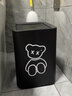 亿美北欧风摇盖方形垃圾桶家用客厅厨房简约创意卫生间办公室日式双层  中号 黑色小熊【8升】 实拍图
