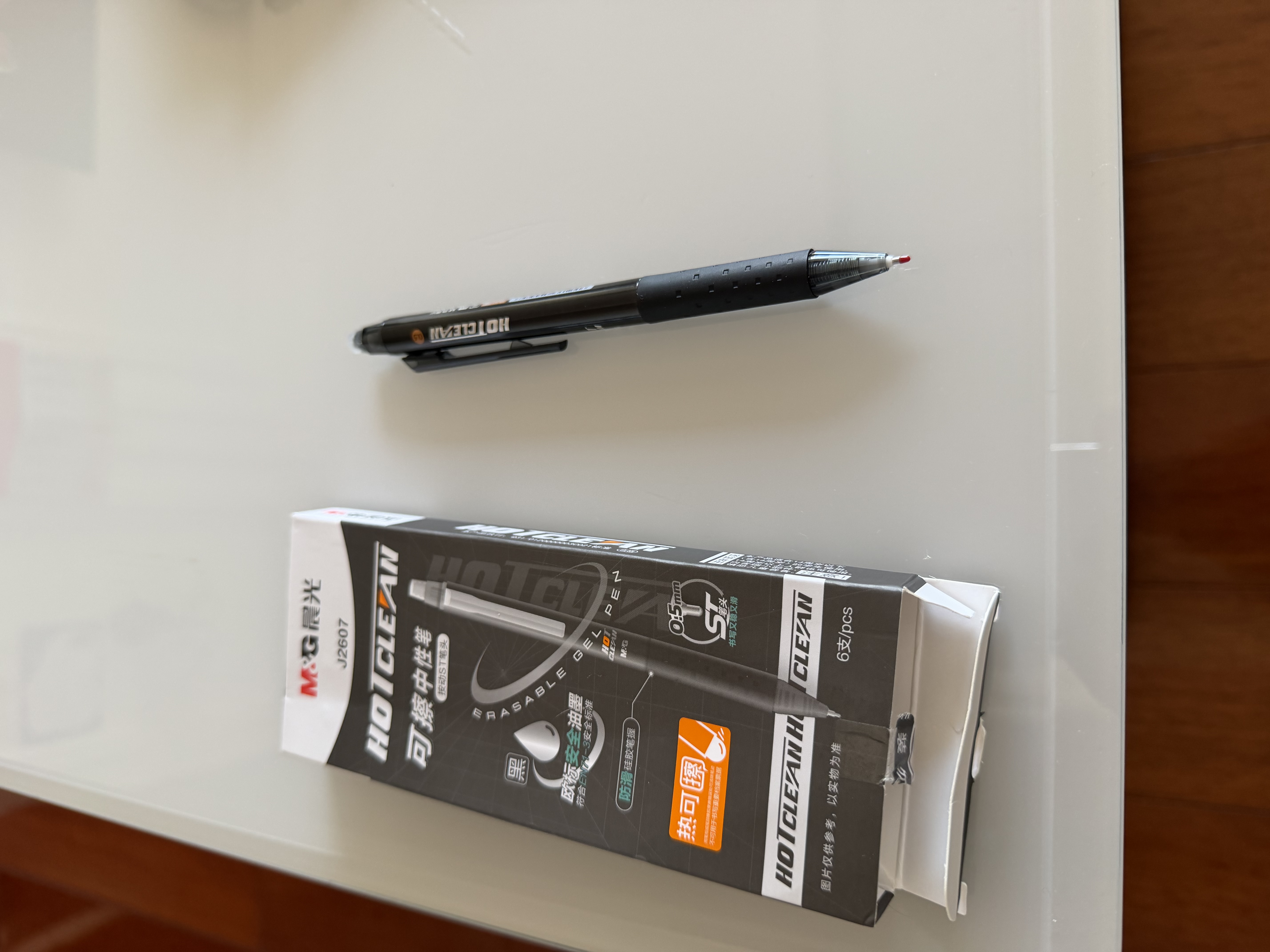 晨光（M&G）文具热可擦中性笔 按动ST笔头黑色0.5mm 小学生防滑笔握 简约办公热敏摩擦签字笔 6支AKPJ2607A 实拍图