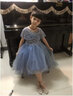 小咔衣浓小女孩公主裙女童花童婚礼蓬蓬纱儿童晚礼服主持人钢琴演出服大童 蓝色前短后长 140 实拍图
