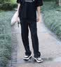 MMOPTOP垂感小西裤薄款男夏季阔腿抗皱宽松高级感直筒休闲裤7723黑色L 实拍图