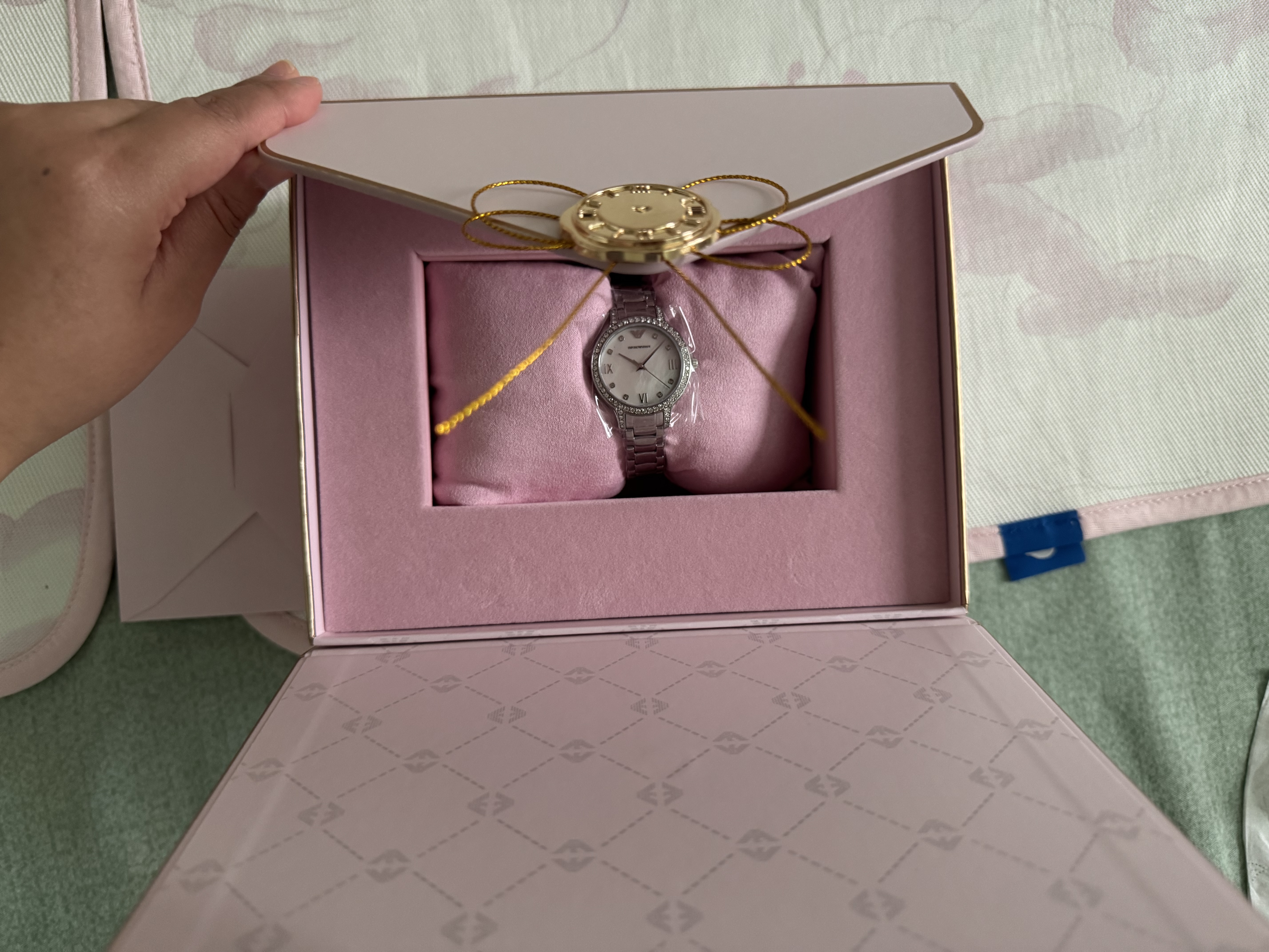 EMPORIO ARMANI阿玛尼女士手表白月光镶钻贝母表盘生日礼物送女朋友高级AR11484 实拍图