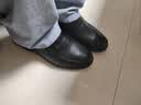 意尔康男鞋打孔透气商务休闲皮鞋一脚蹬爸爸鞋凉鞋男 96361W 黑色 42 实拍图