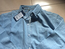歌世爵春秋季新款帅气翻领牛仔衬衫男外套休闲水洗青年牛仔外套纯色潮 浅蓝色 XL 实拍图