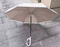 C型长柄反向伞双层自动大号雨伞批发晴雨伞抗风暴车载直杆商务伞 C型长柄反向伞丁香淡紫 实拍图