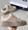 斐乐（FILA）斑斓鞋ROSETTA女鞋板鞋面包厚底鞋复古休闲鞋 奶白/浅粉-GP 37.5 实拍图