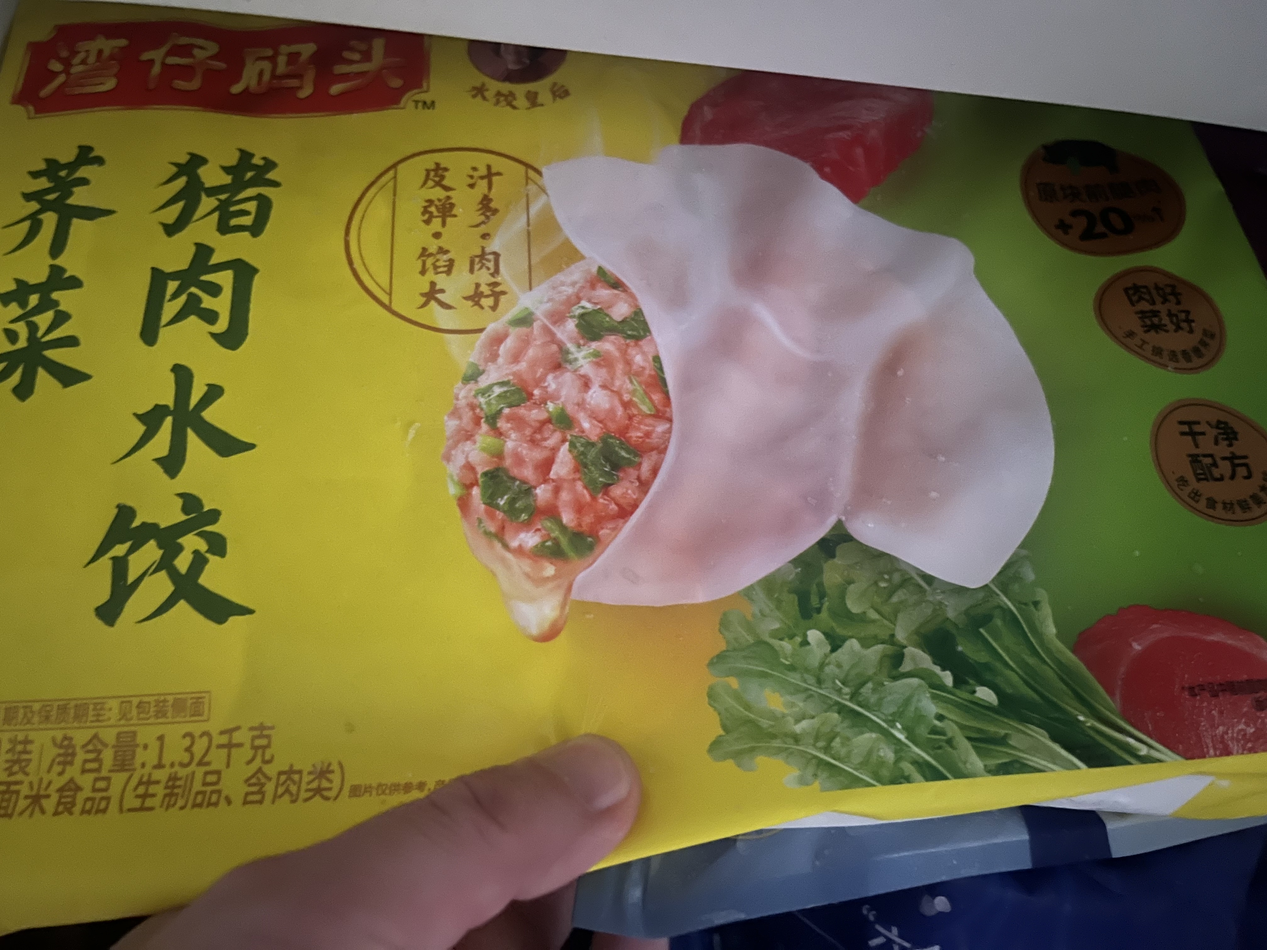 湾仔码头荠菜猪肉水饺1320g66只早餐食品速食半成品面点生鲜速冻饺子 实拍图