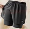 Keep泳裤男防尴尬双层宽松泳裤泳衣速干沙滩裤装备黑色三件套-1  2XL 实拍图