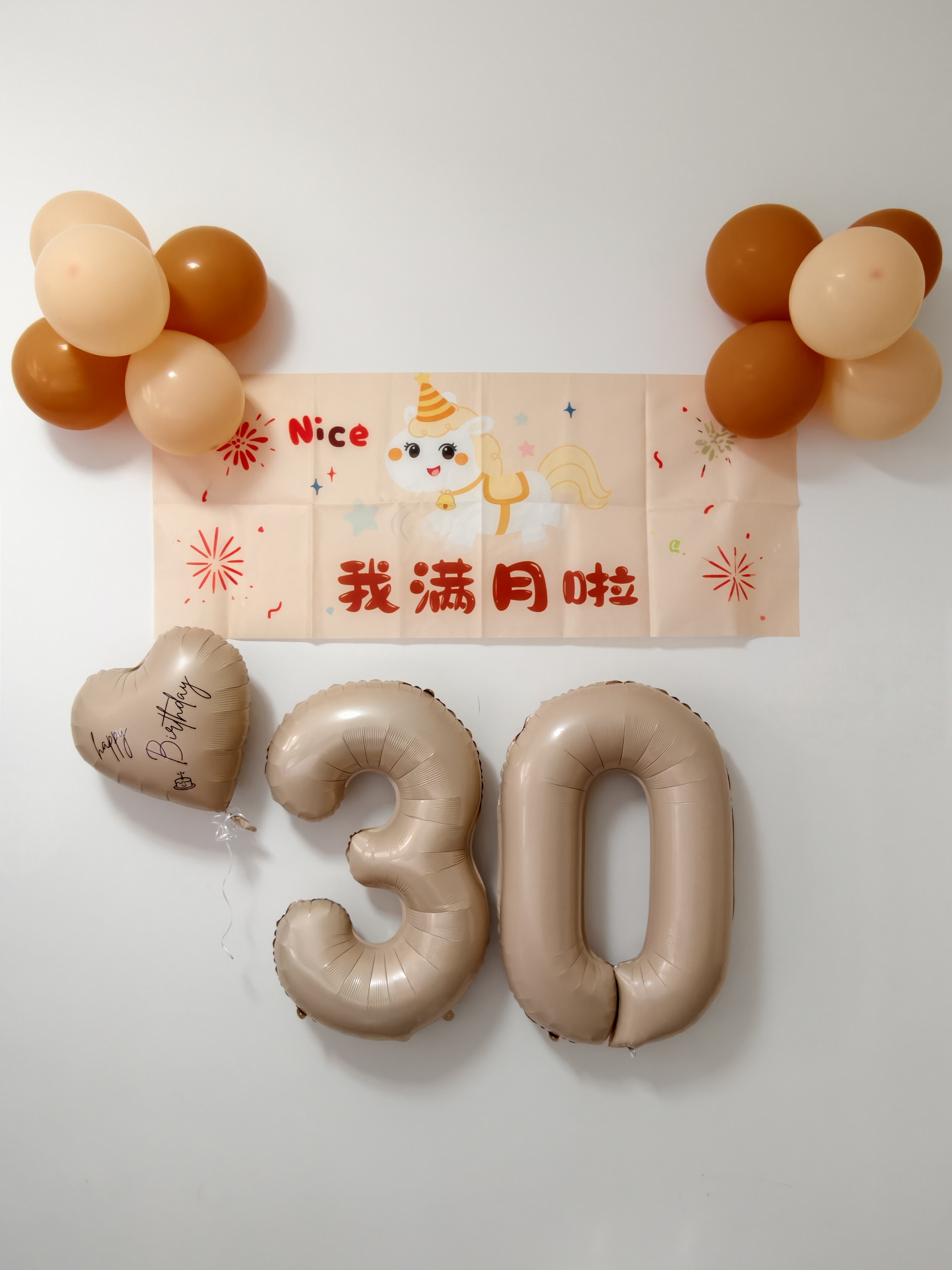 仕彩马宝宝满月百天拍照道具装饰布置仪式婴儿在家30天宝宝拍照背景墙 实拍图