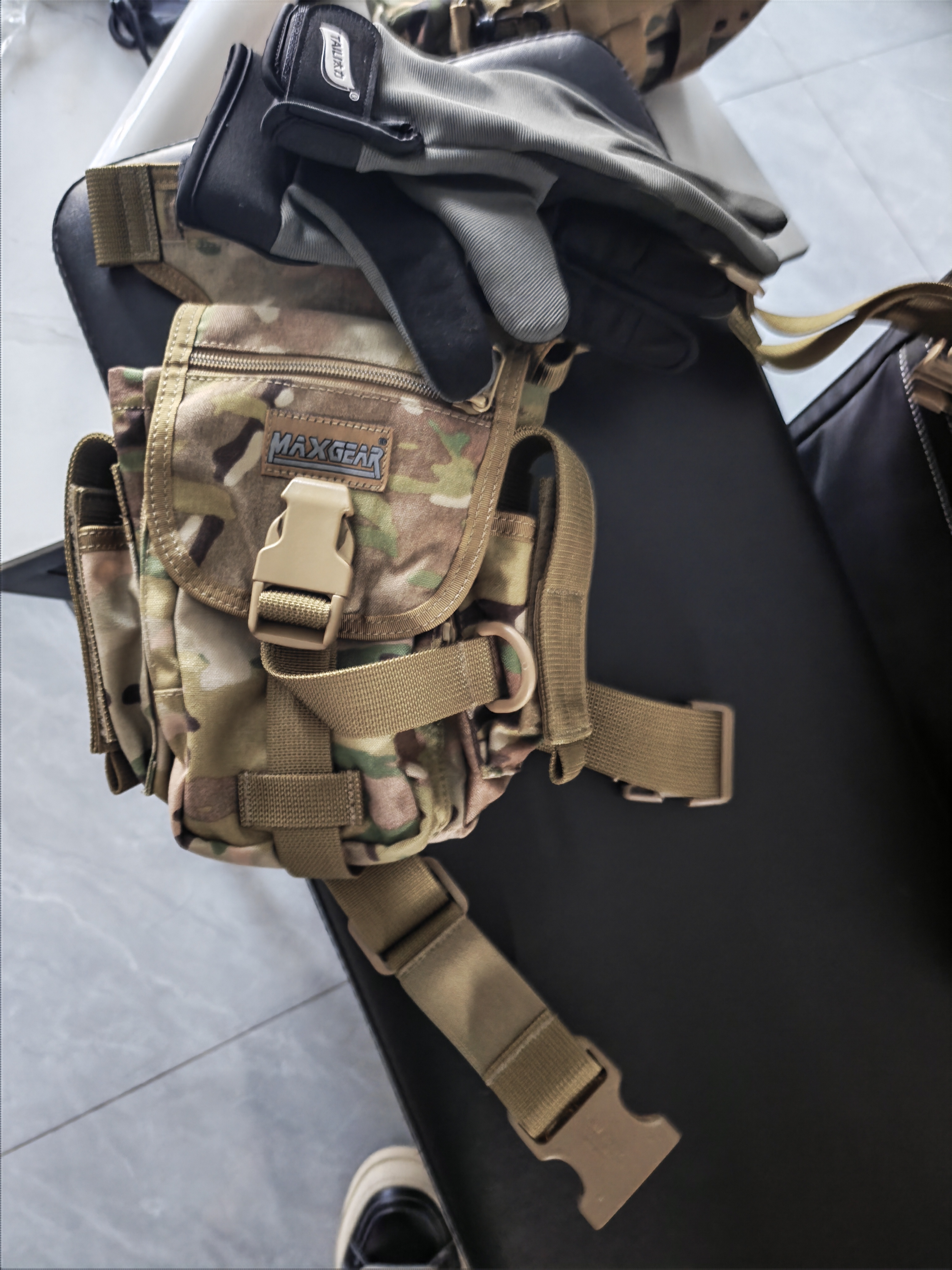 MAXGEAR机动腰包男 军迷多功能包户外休闲运动骑行腿包 魔蝎迷彩【MultiCAM】 实拍图
