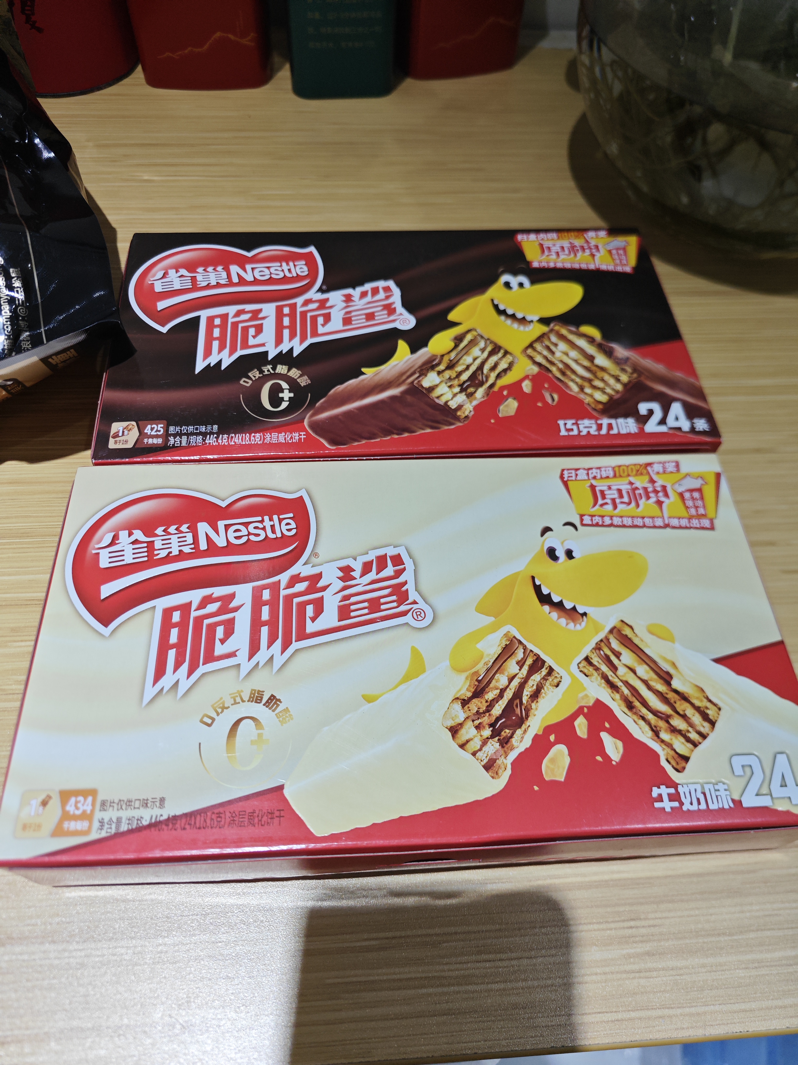 雀巢（Nestle）脆脆鲨威化饼干巧克力牛奶味48条*18.6g共892.8g饱腹 独立包装 实拍图