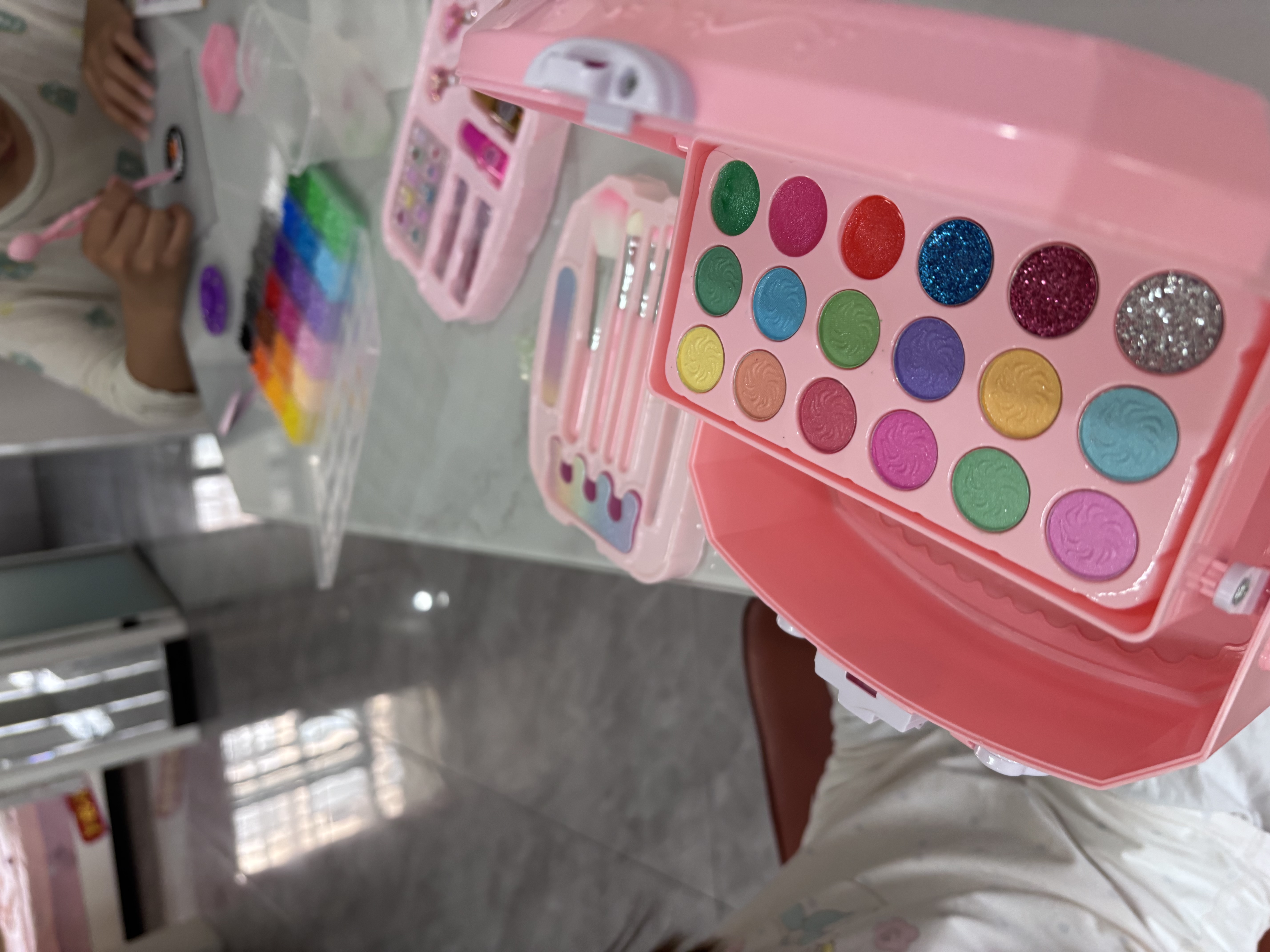 奥智嘉儿童化妆品玩具女孩彩妆套装口红眼影粉底公主化妆包生日礼物 实拍图