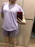 夏季速干跑步运动套装女宽松晨跑健身训练服高级感专业短袖瑜伽服 C07紫色+DK476紫色短裤【裸感面料】两件装 XL( 【推荐120-140斤】) 实拍图