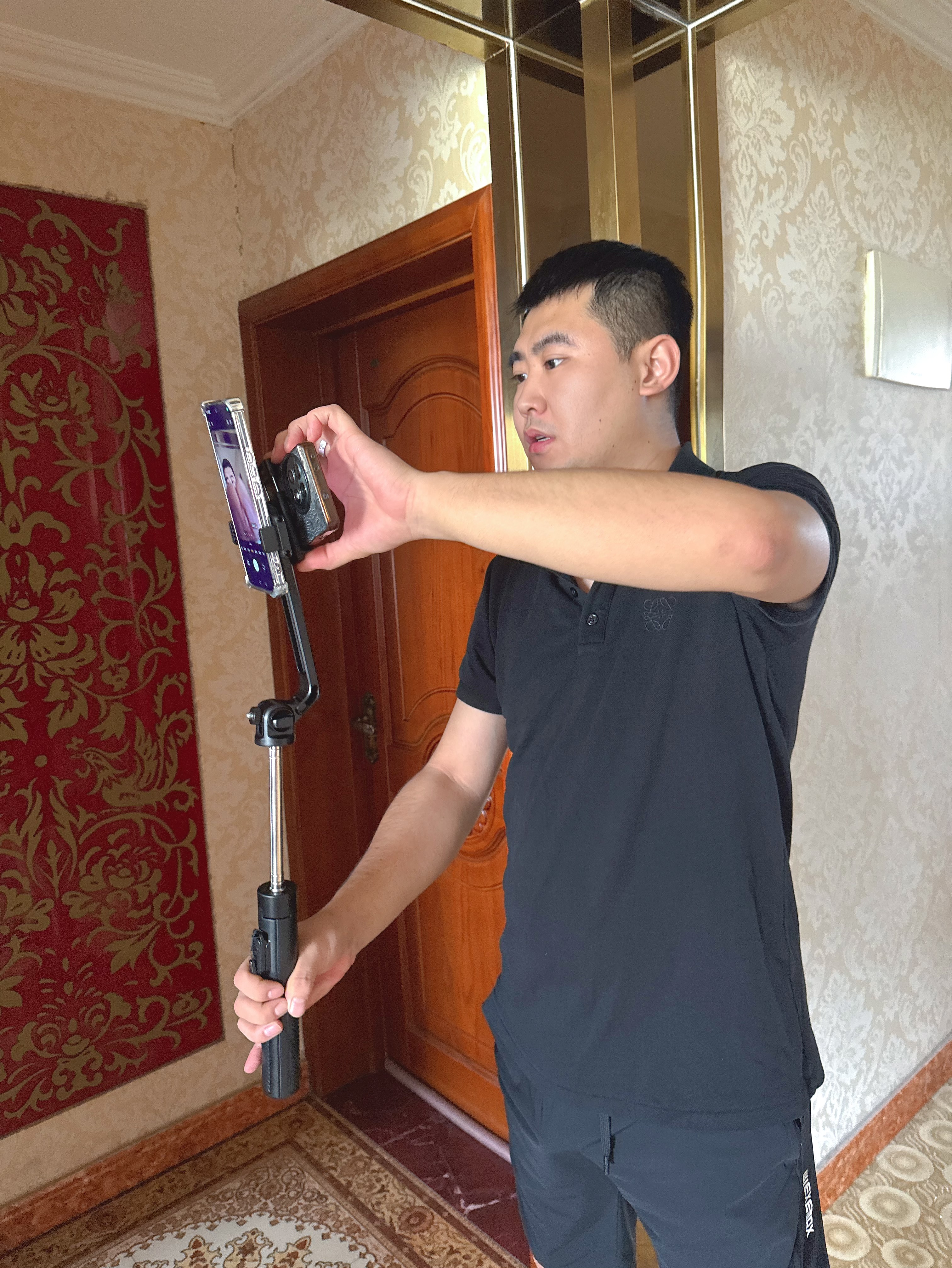 小天手机提词器支架直播专用三脚架便携式自拍杆落地户外自拍神器手持通用架子vlog拍摄手机架 实拍图
