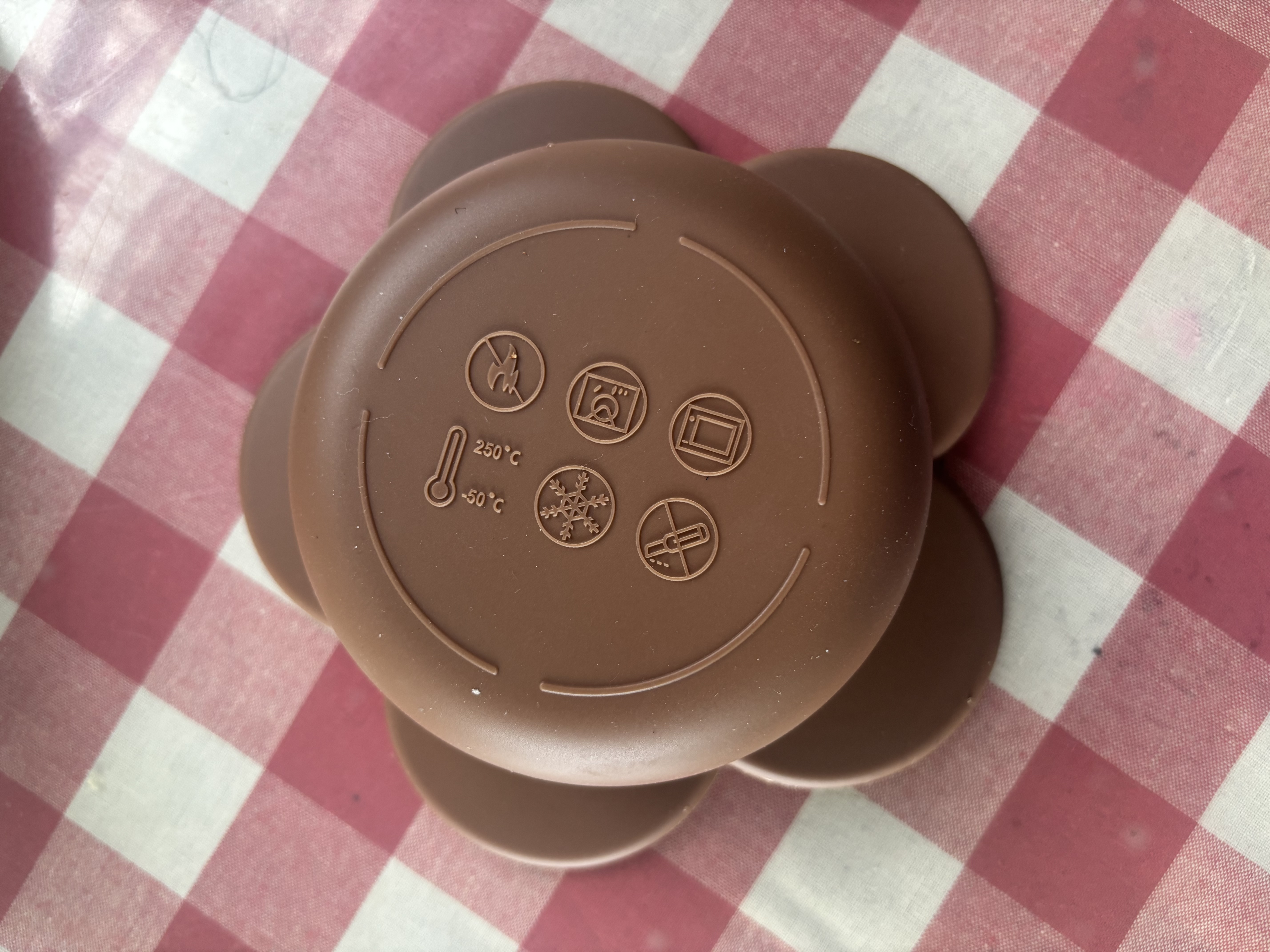可可萌（COCOME）可可萌花花辅食碗6M+母婴级液态硅胶餐具防烫防滑 巧克力 实拍图