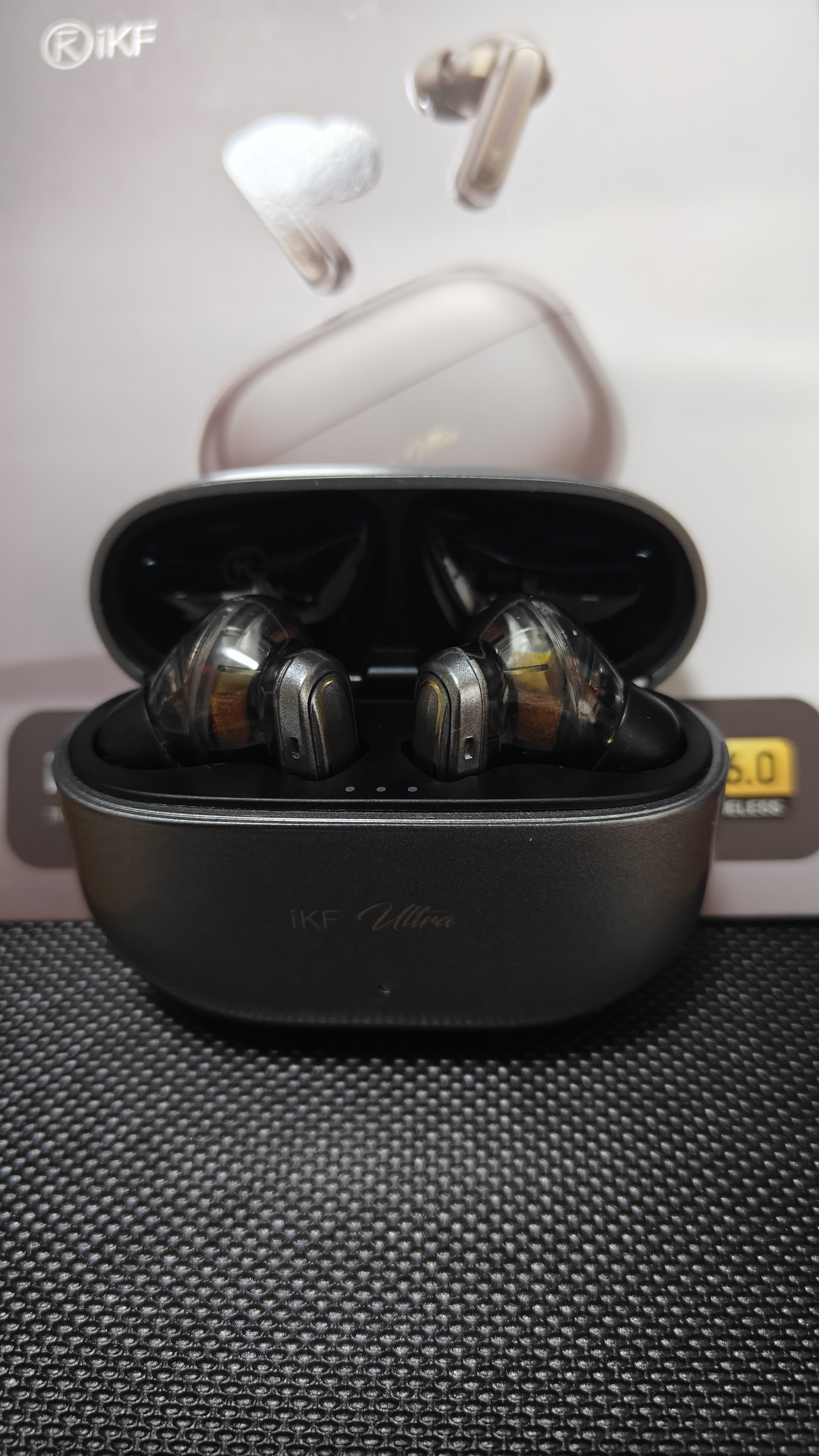 iKF Ultra真无线降噪蓝牙耳机圈铁入耳式金属耳机仓LDAC音乐运动跑步适用苹果华为小米 墨武岩灰 实拍图